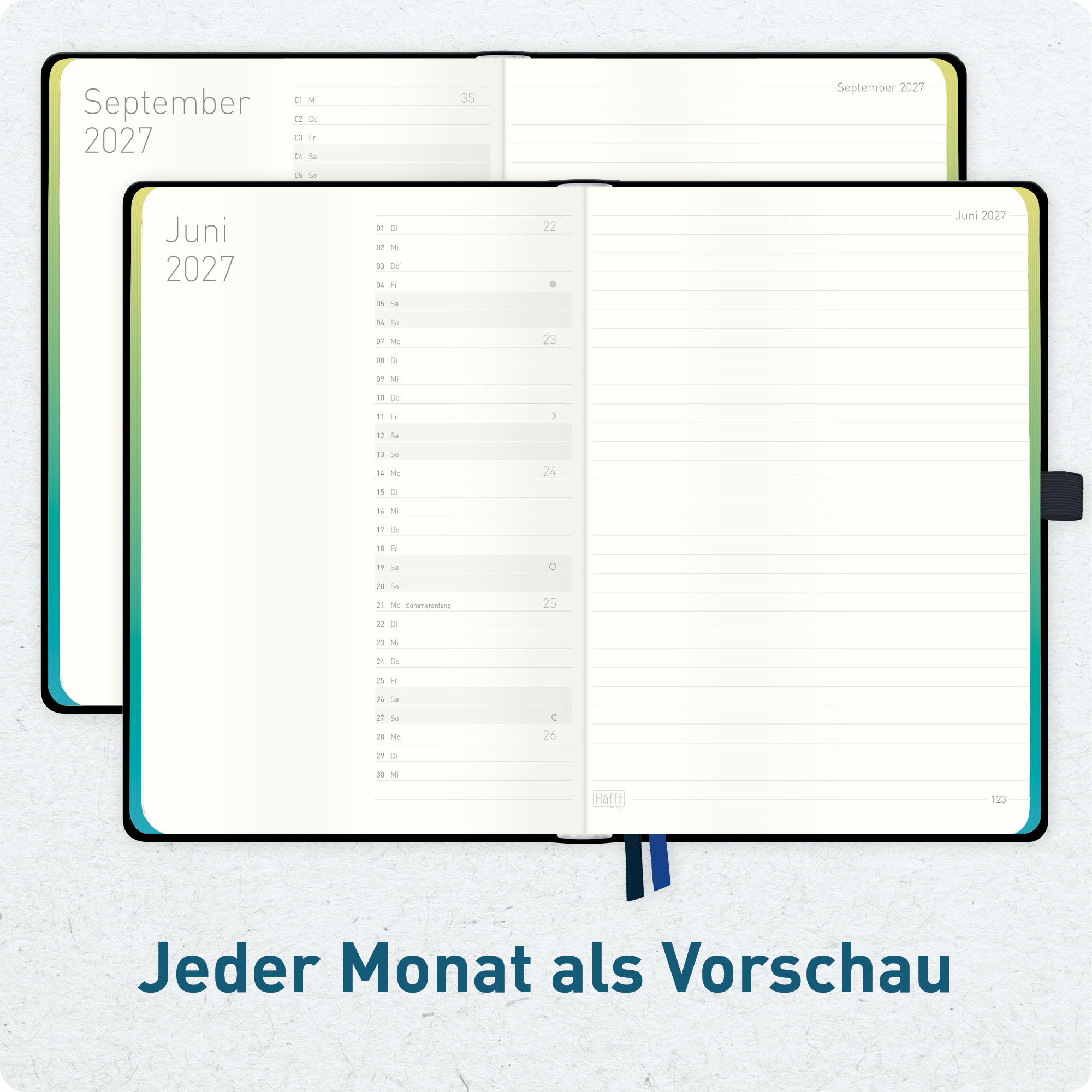Artikelbild 5 des Artikels “Wochen-Notiz-Kalender 2026/2027 A5 [Black Rainbow] “