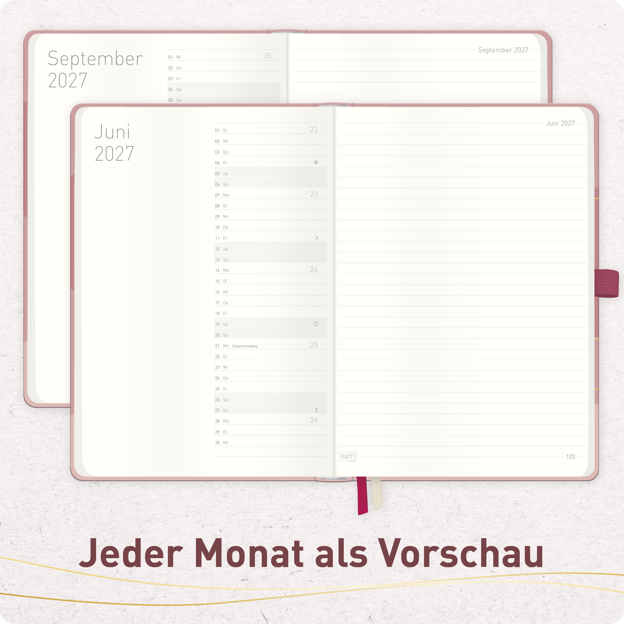 Artikelbild 5 des Artikels “Häfft® Wochen-Notiz-Kalender 2026 2027 A5 Terminplaner 17 Monate: Aug. 26 - Dez. 27, Buchkalender, Wochenplaner, Terminkalender, Wochenkalender 