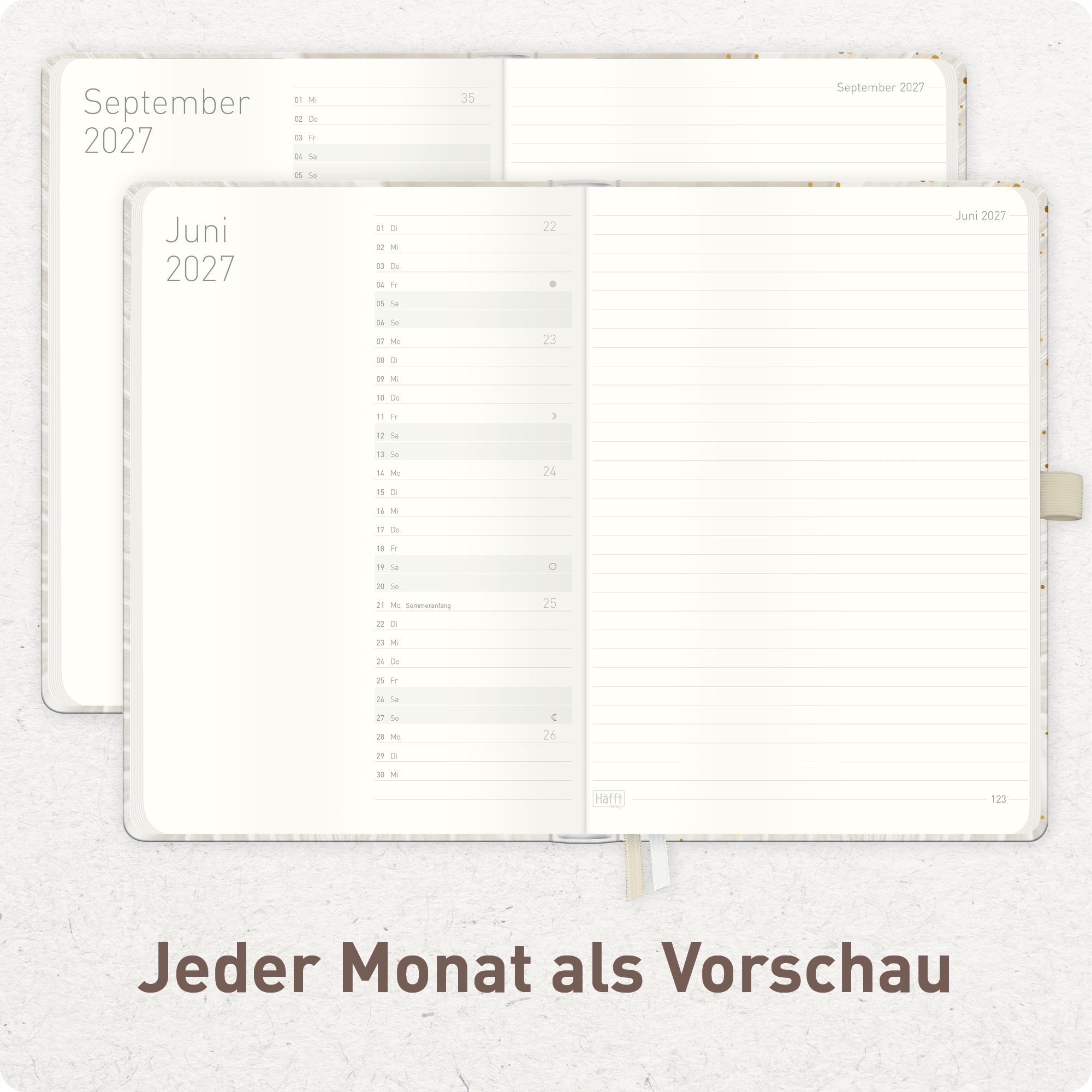 Artikelbild 5 des Artikels “Wochen-Notiz-Kalender 2026/2027 A5 [Sparkling Leaf] “