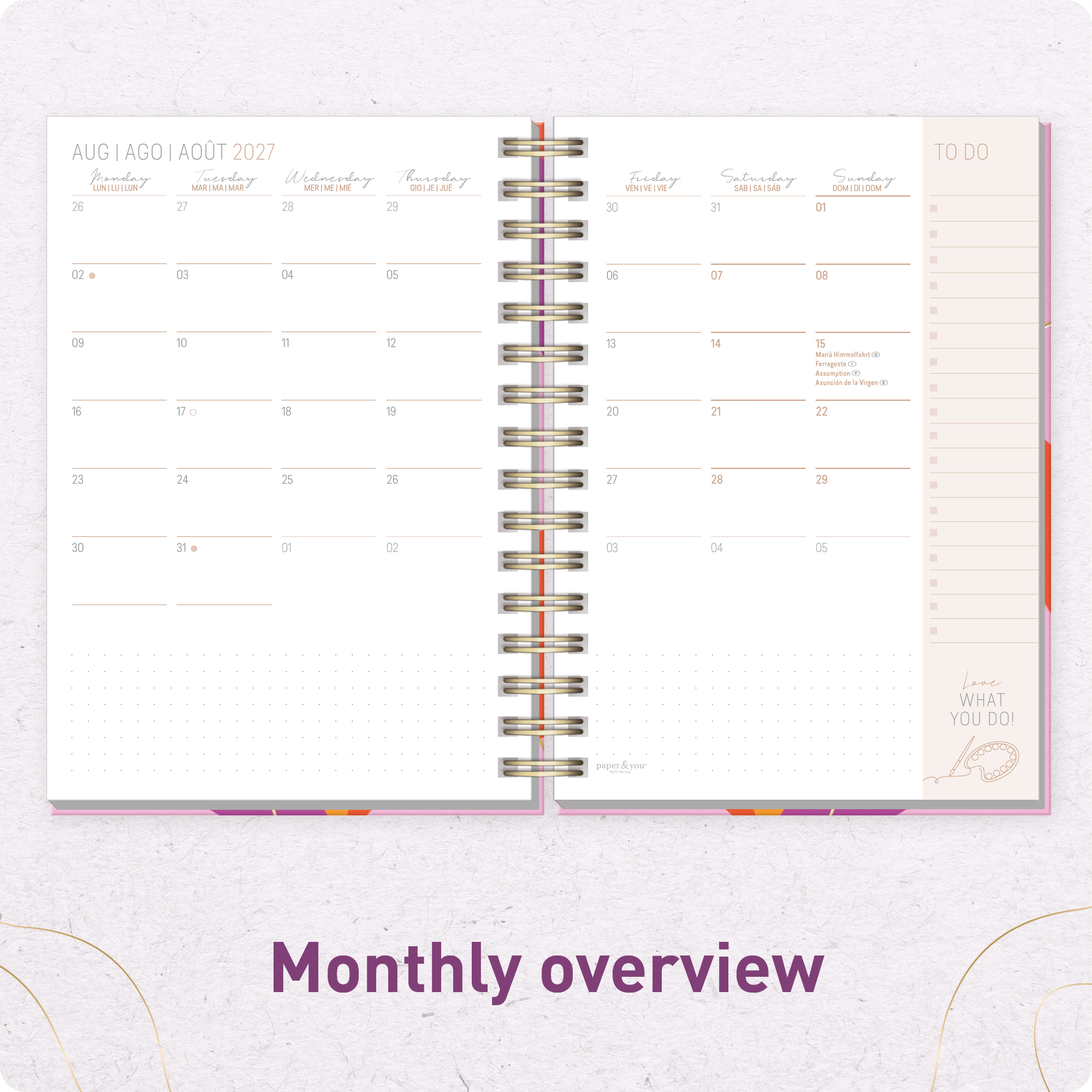 Artikelbild 5 des Artikels “Lieblings-Timer A5 2026/2027 auf Englisch (+ IT/FR/ES) [Color Love] “