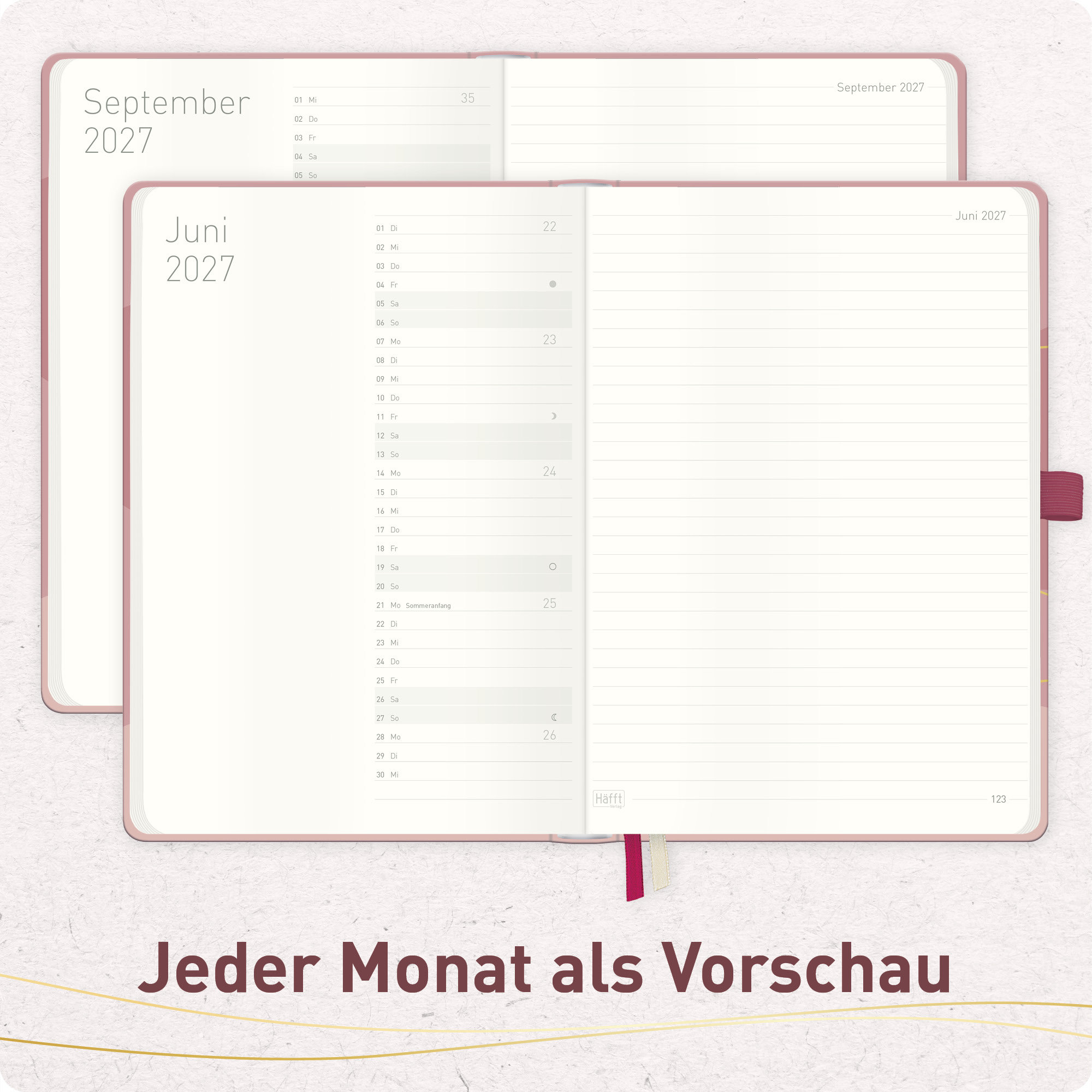 Artikelbild 5 des Artikels “Wochen-Notiz-Kalender A5 2027 A5 [Rosé Waves] “