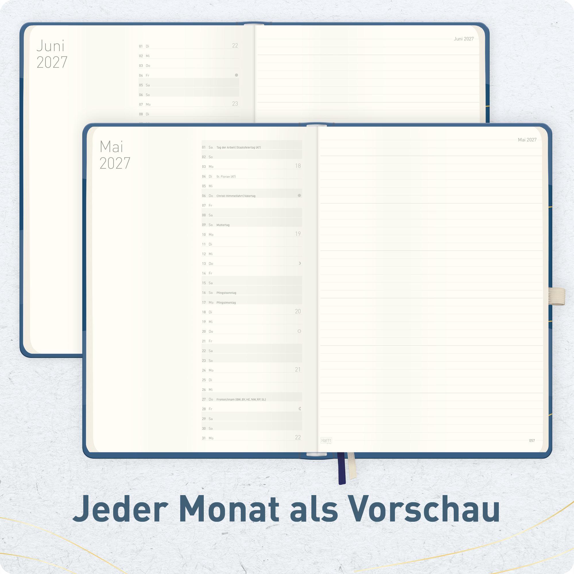 Artikelbild 5 des Artikels “Wochen-Notiz-Kalender A4 2027 [Blue Waves] “