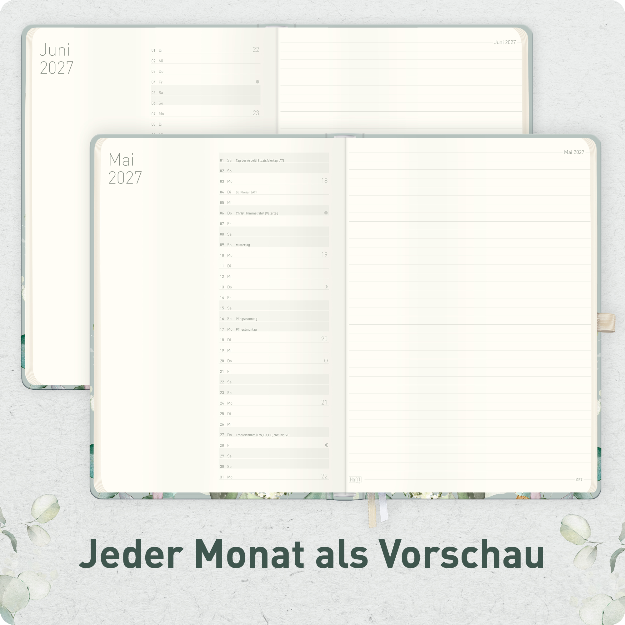 Artikelbild 5 des Artikels “Wochen-Notiz-Kalender A4 2027 [Minty Leaves] “