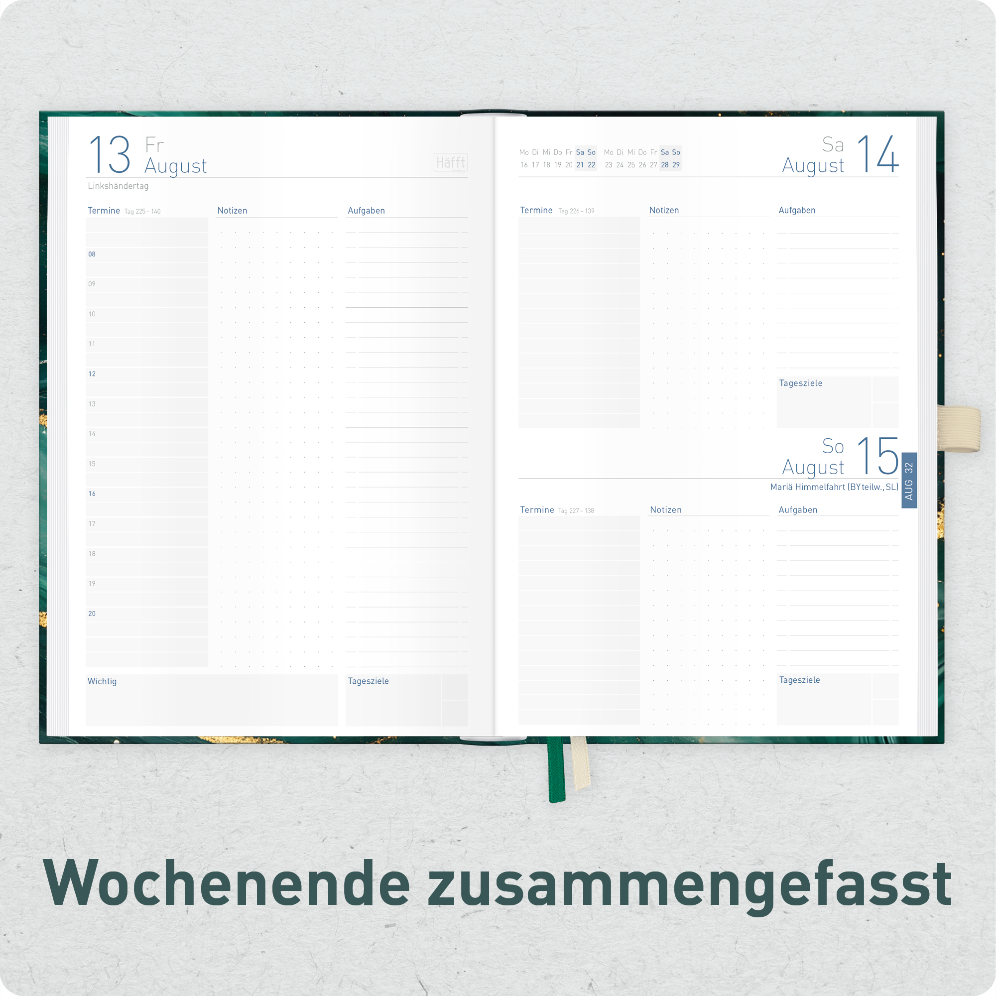 Artikelbild 5 des Artikels “Organizer Day by Day A5 2027 [Green Marble] “