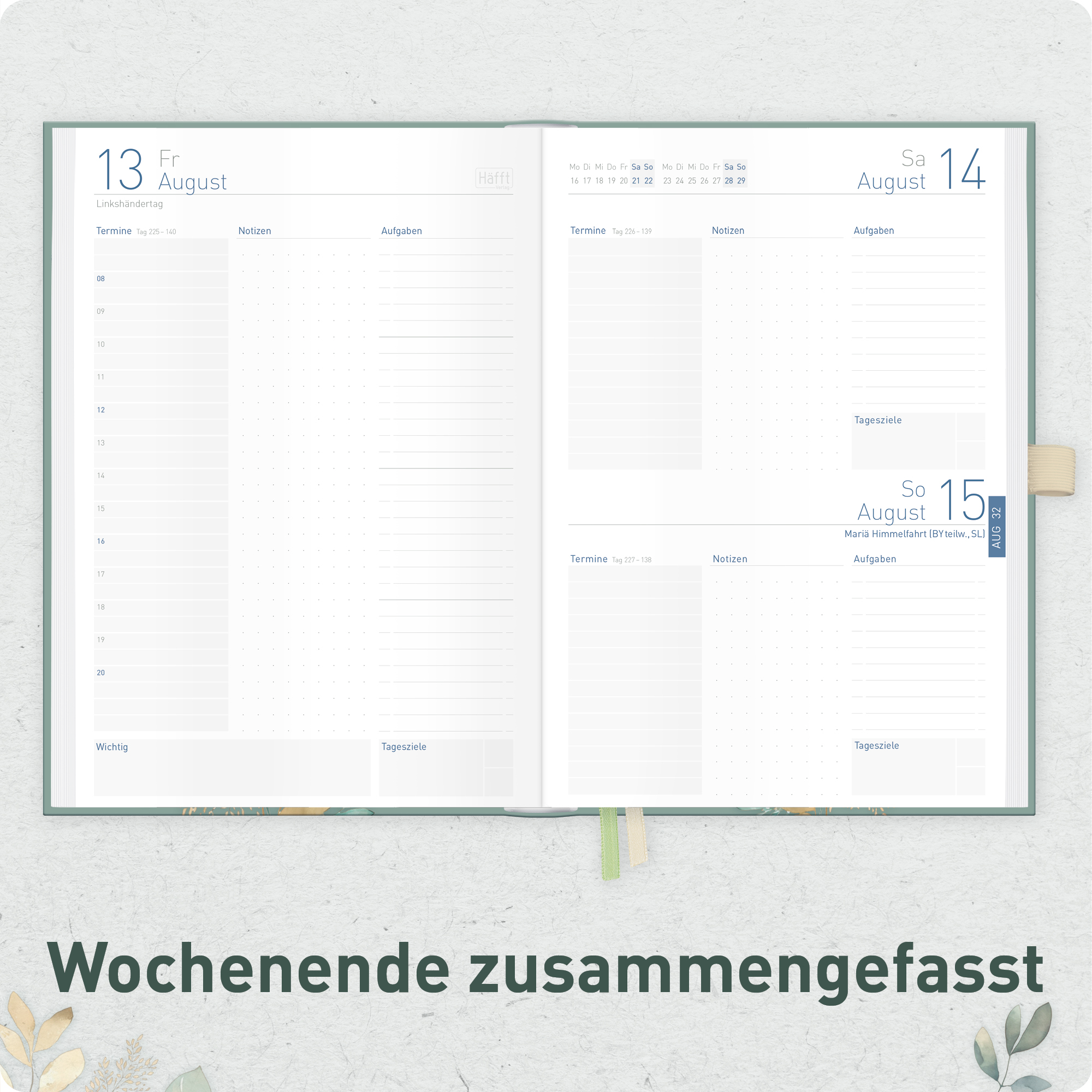Artikelbild 5 des Artikels “Organizer Day by Day A5 2027 [Shiny Leaves] “