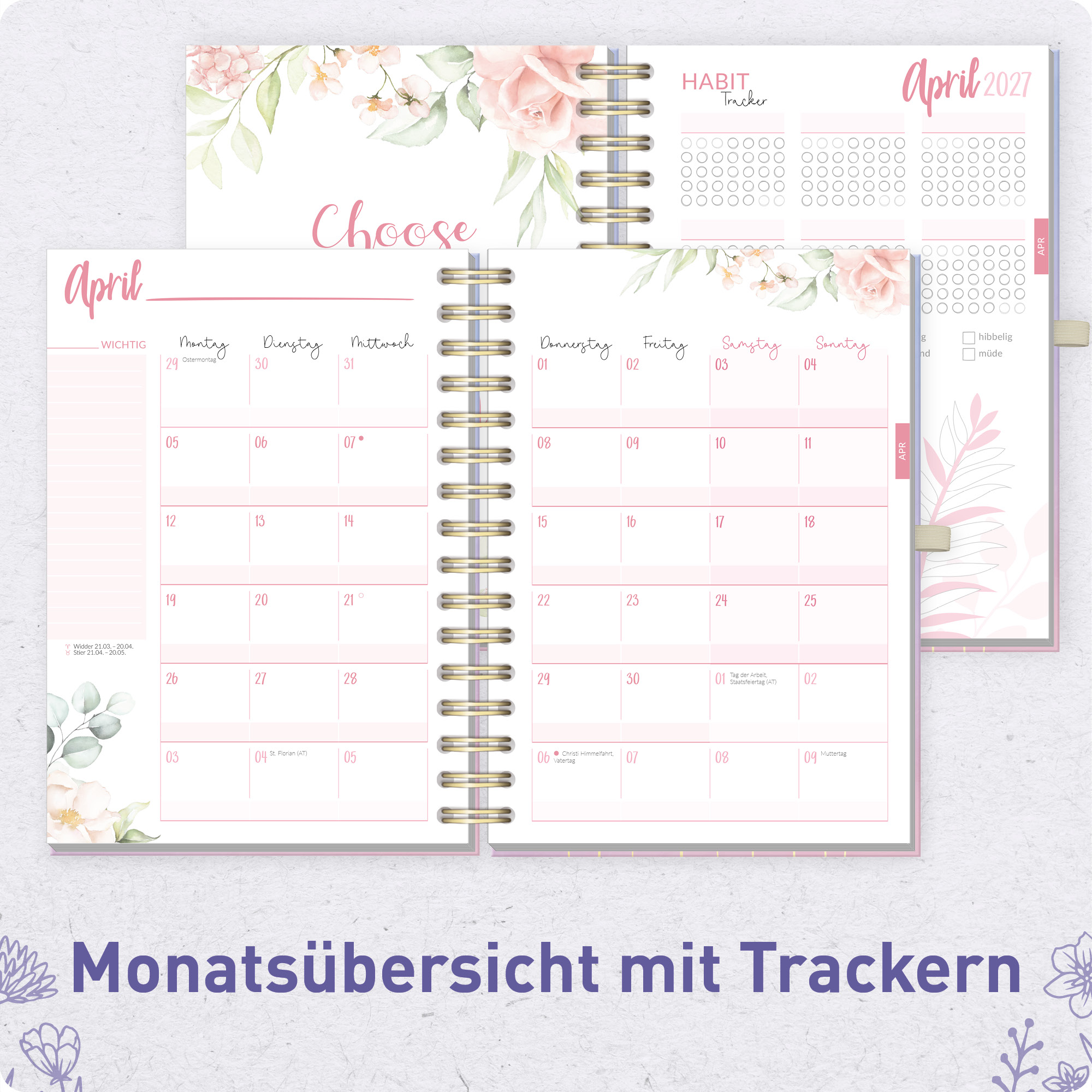 Artikelbild 5 des Artikels “Häfft-Timer Fancy Deluxe A5 2026 2027 [Fine Flowers lila] “