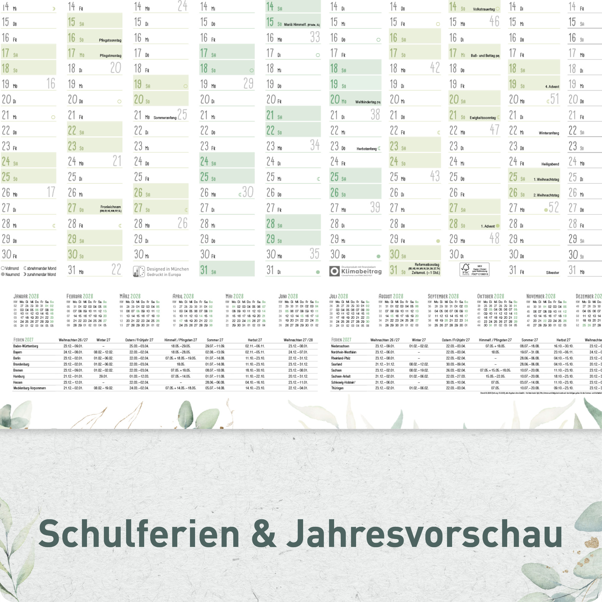 Artikelbild 5 des Artikels “Abwischbarer Wandkalender 2027 A1+ [Blattgold] “