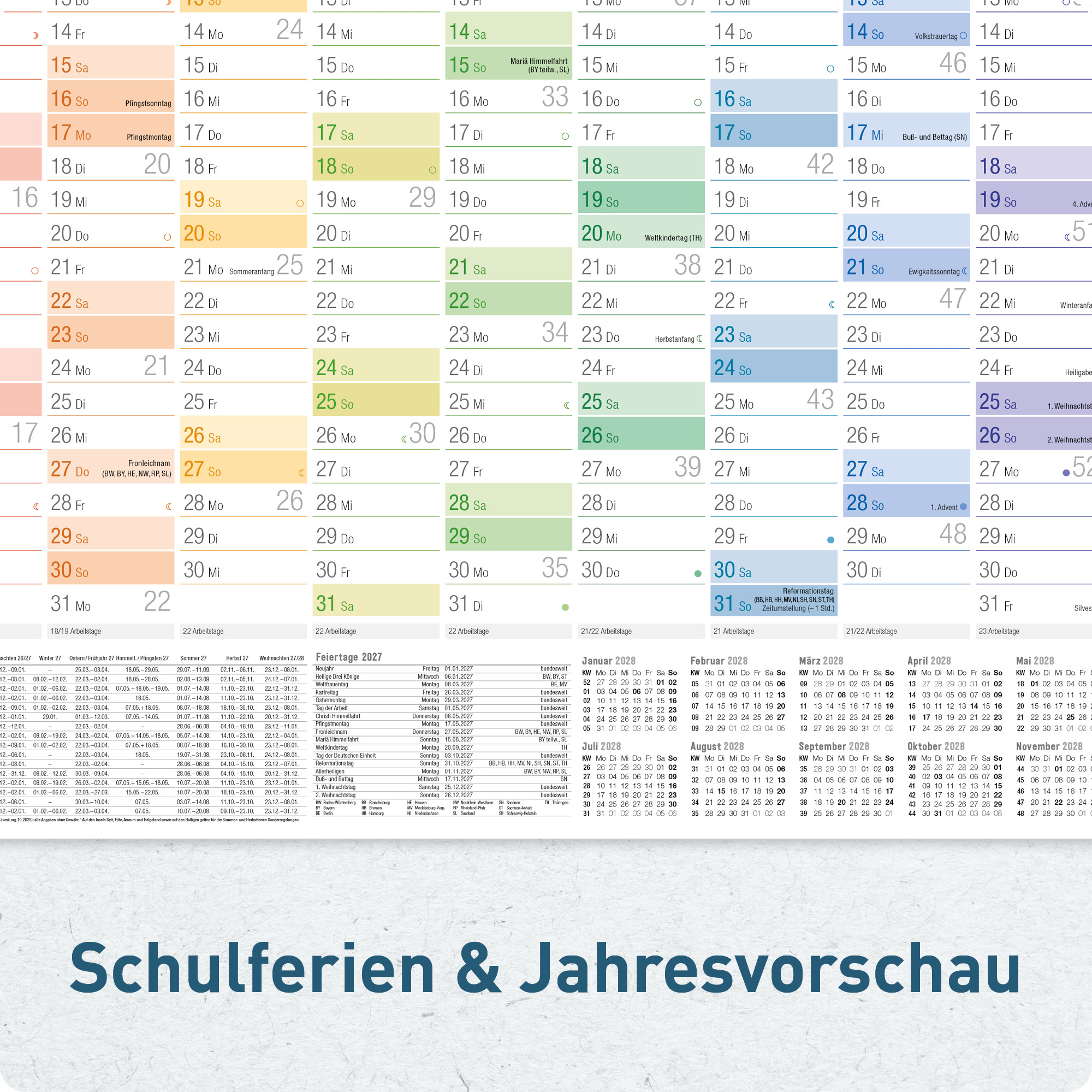 Artikelbild 5 des Artikels “Wandkalender 2027 A2 gefalzt quer [Rainbow] “