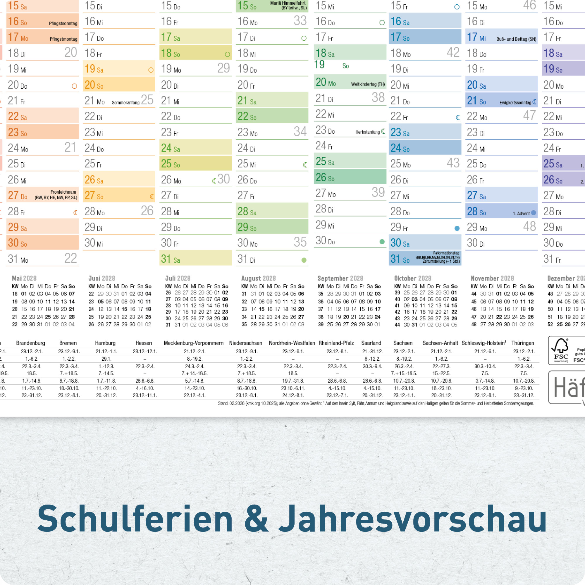 Artikelbild 5 des Artikels “Wandkalender A3 2027 quer [Rainbow] “