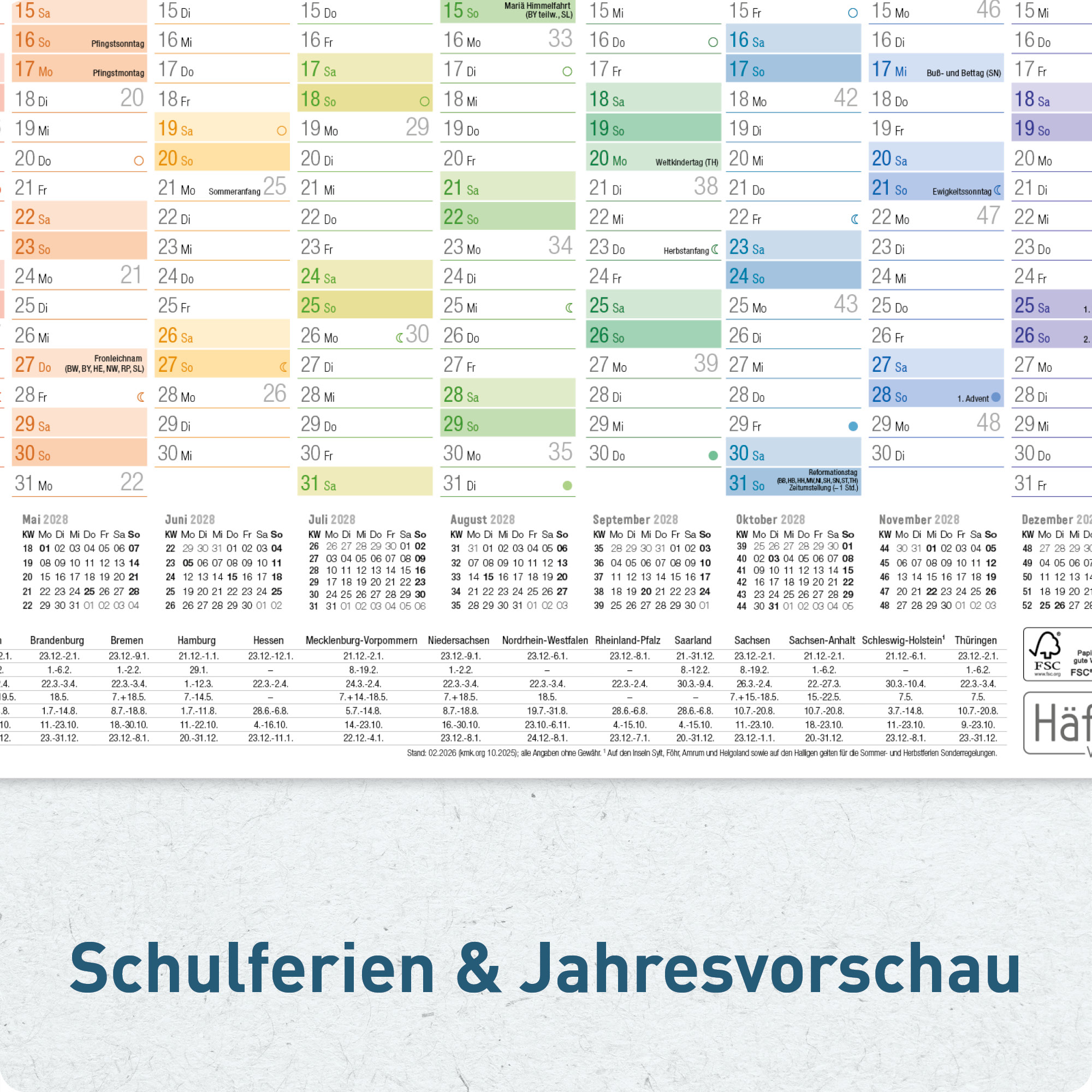 Artikelbild 5 des Artikels “Wandkalender A3 2027 quer [Rainbow] “