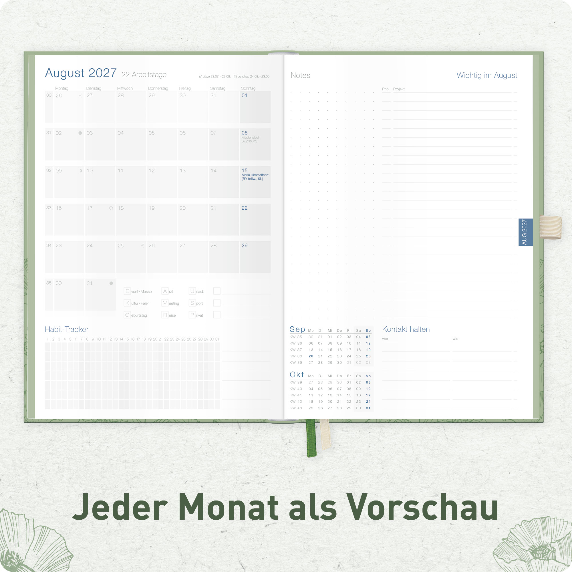 Artikelbild 5 des Artikels “Business-Timer Deluxe A5 2027 [Green Poppy] “