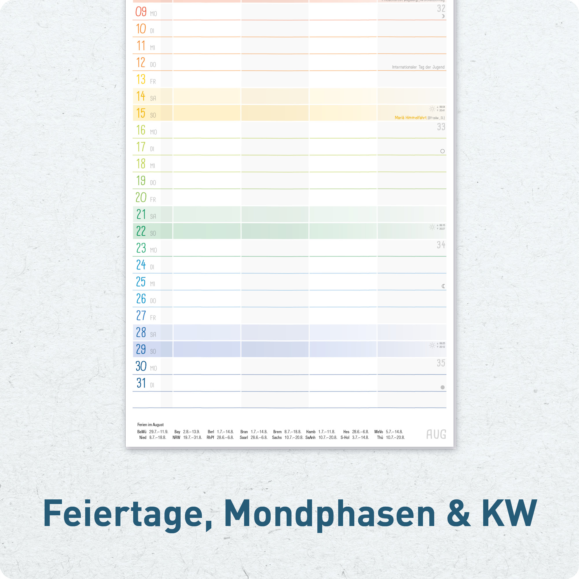 Artikelbild 5 des Artikels “Familienplaner kompakt 2027 Wandkalender mit 4 Spalten [Rainbow] “