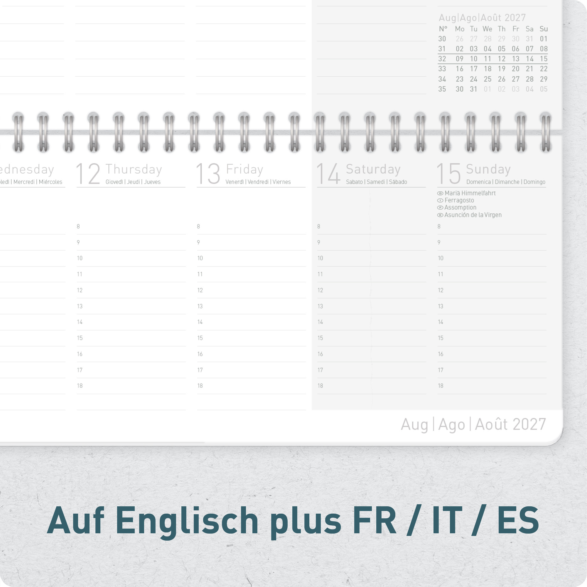 Artikelbild 5 des Artikels “Internationaler Wochen-Tischkalender quer 2027 [Black Edition] “