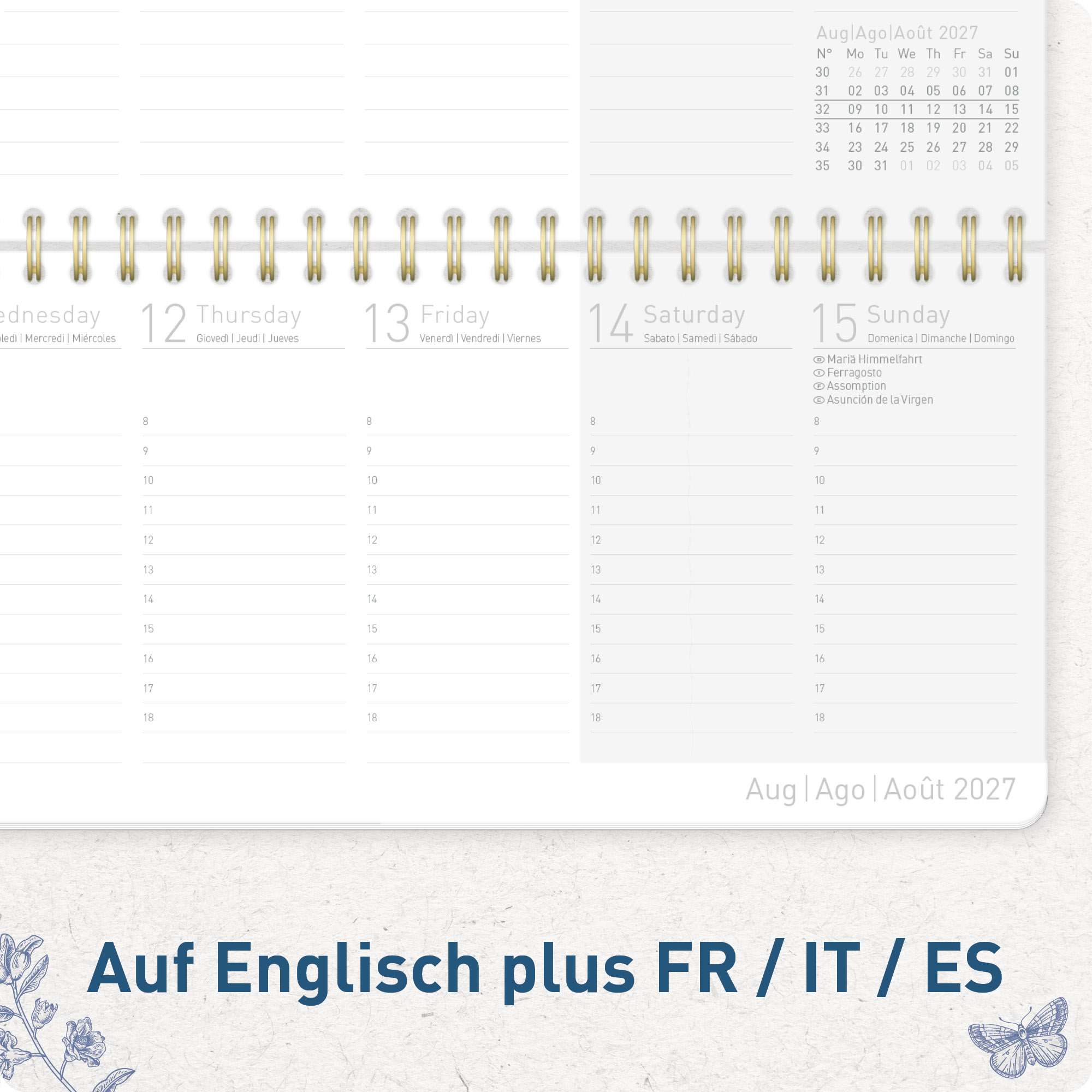 Artikelbild 5 des Artikels “Internationaler Wochen-Tischkalender quer 2027 [Fine Style] “