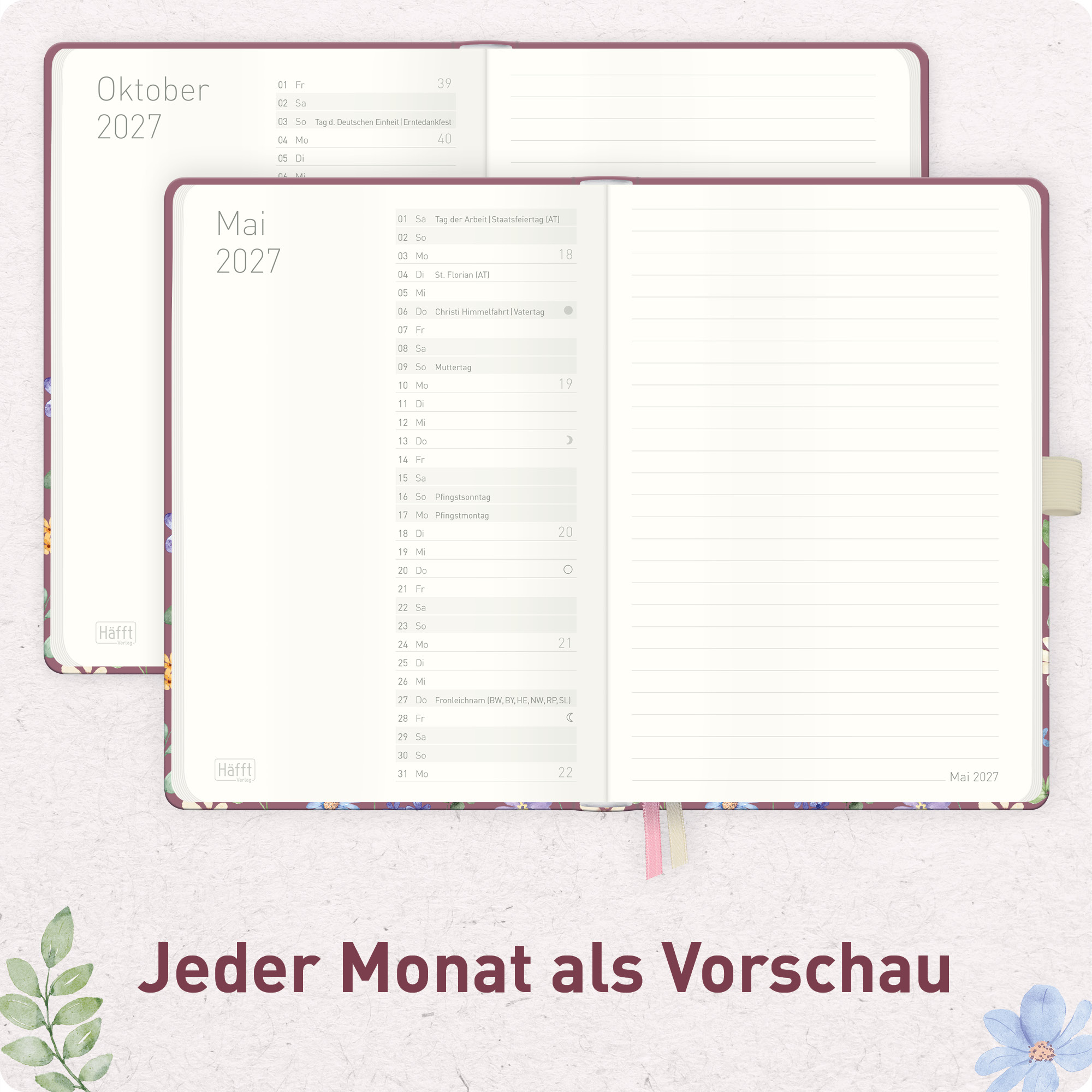 Artikelbild 5 des Artikels “Wochen-Notiz-Kalender A6 2027 [Berry Blossoms] “
