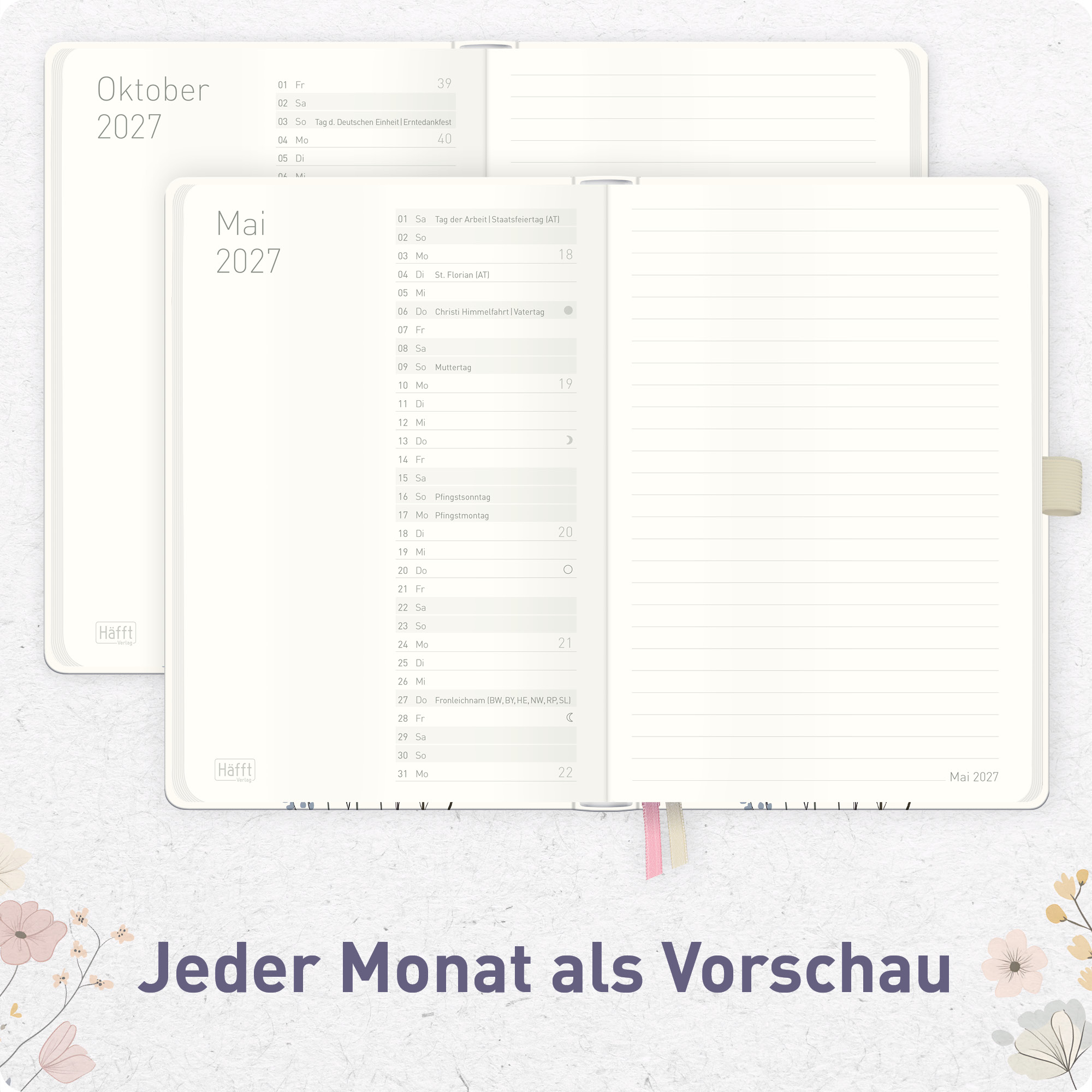 Artikelbild 5 des Artikels “Wochen-Notiz-Kalender A6 2027 [Flower Joy] “