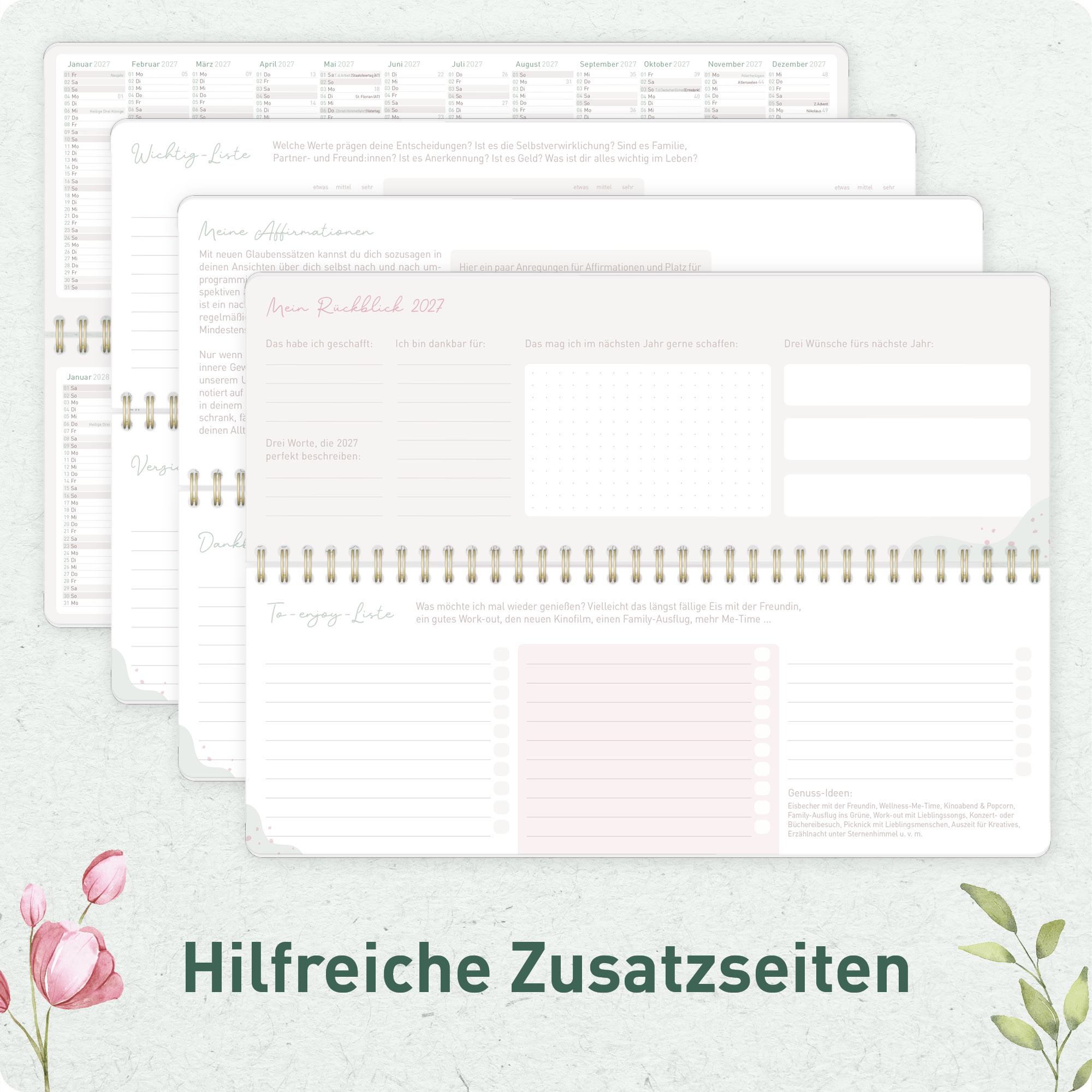 Artikelbild 5 des Artikels “Wochen-Tischkalender 2027 quer Achtsamkeitskalender [Spring Flower] “