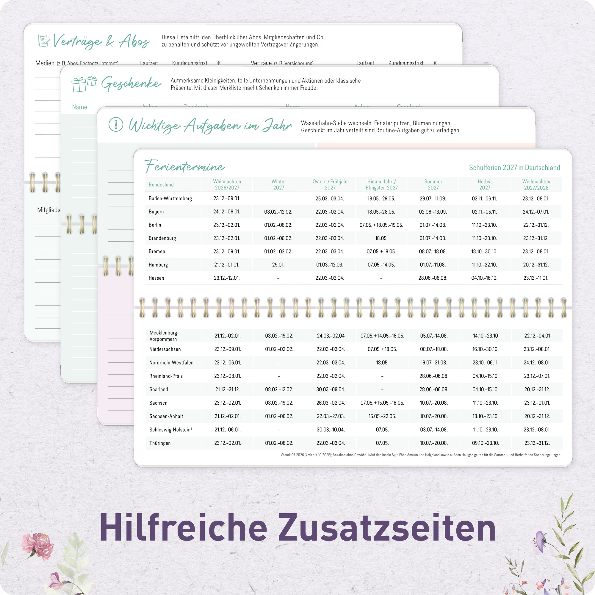 Artikelbild 5 des Artikels “Wochen-Tischkalender 2027 Großdruckkalender quer [Blütentraum] “