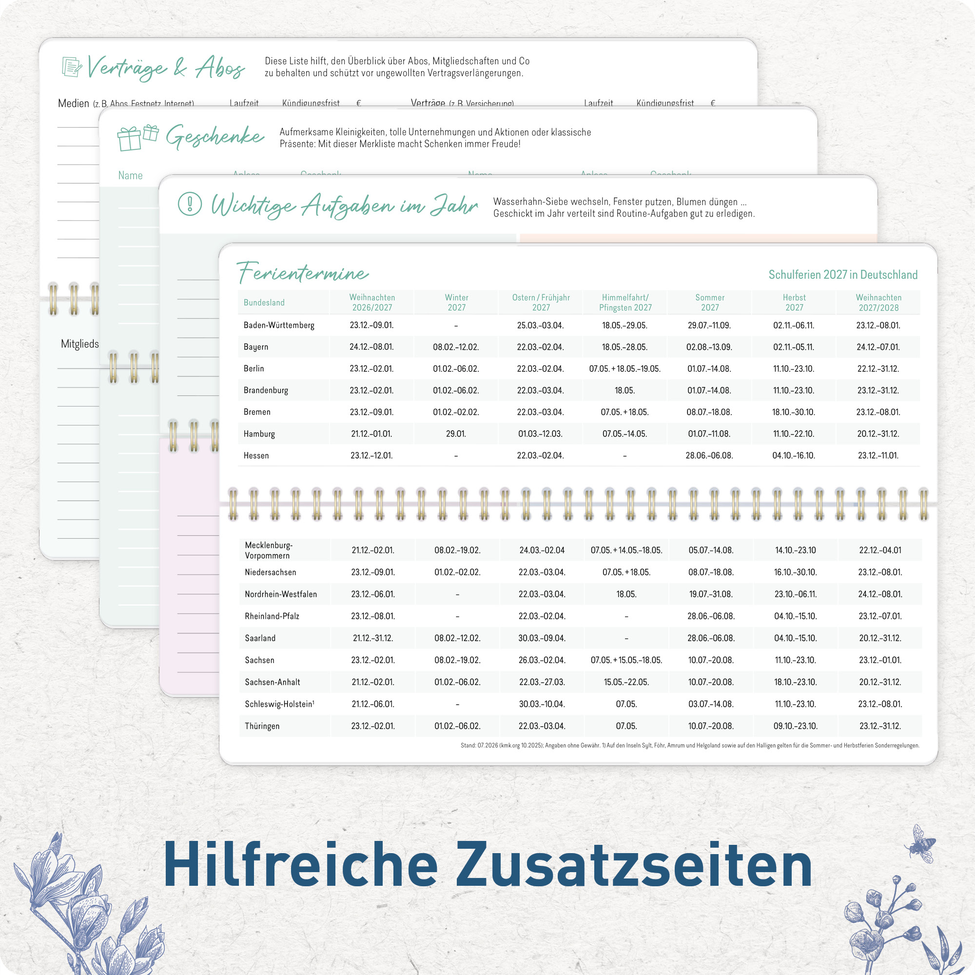 Artikelbild 5 des Artikels “Wochen-Tischkalender 2027 Großdruckkalender quer [Fine Style] “