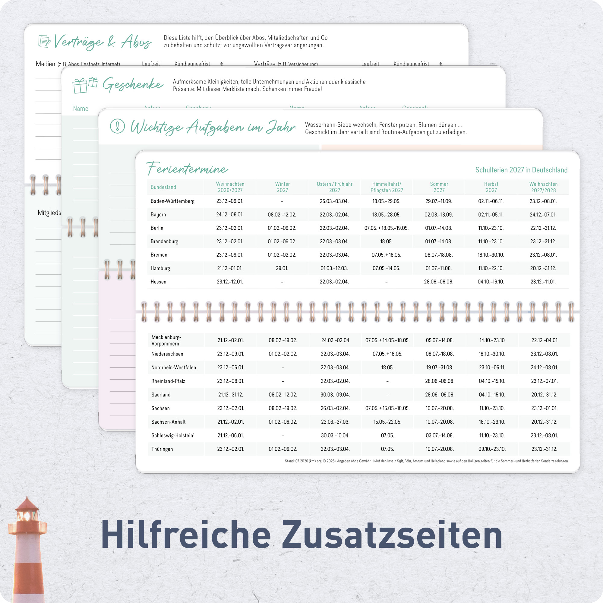 Artikelbild 5 des Artikels “Wochen-Tischkalender 2027 Großdruckkalender quer [Leuchtturm] “