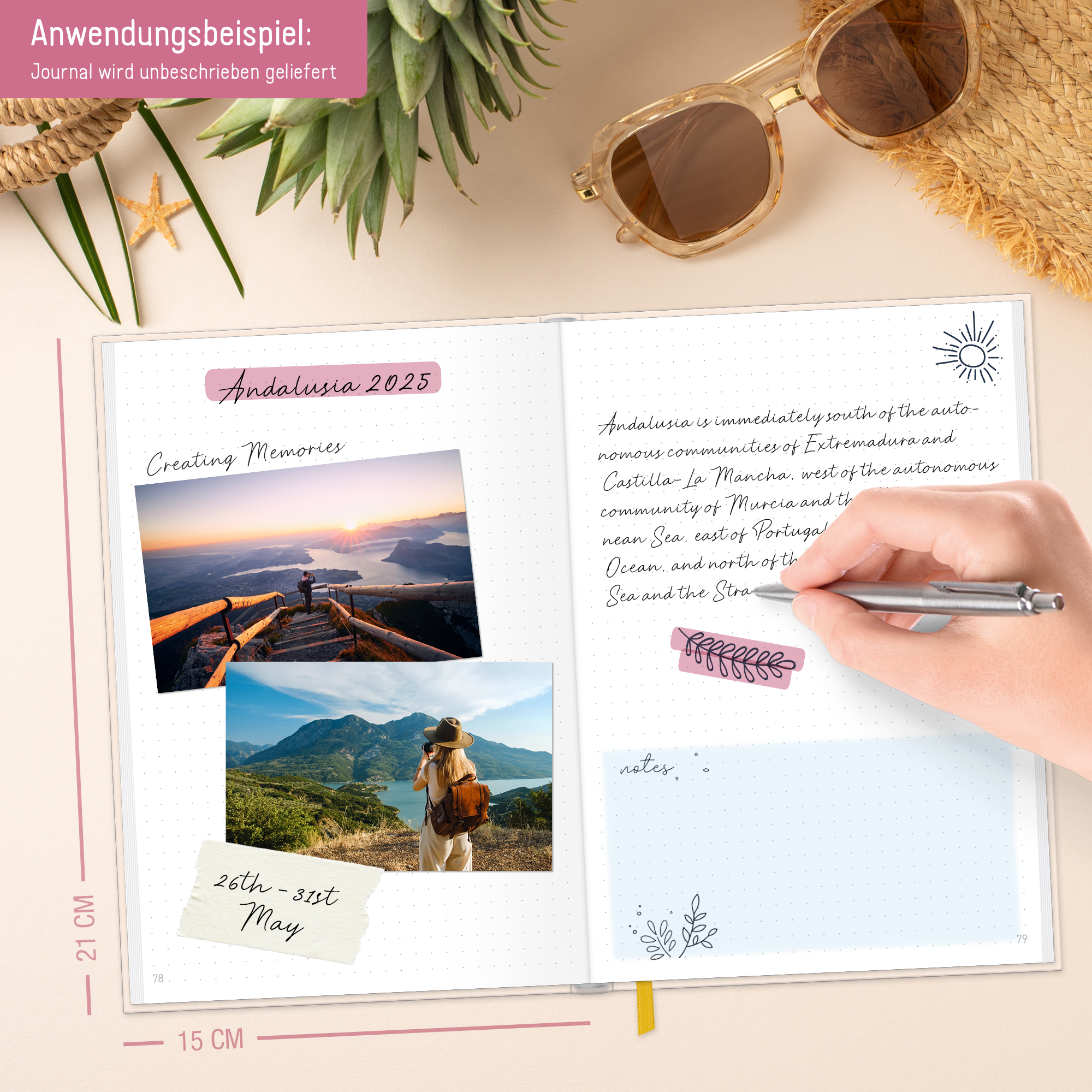 Artikelbild 5 des Artikels “paper&you Journal dotted A5 [Pink Flowers] “