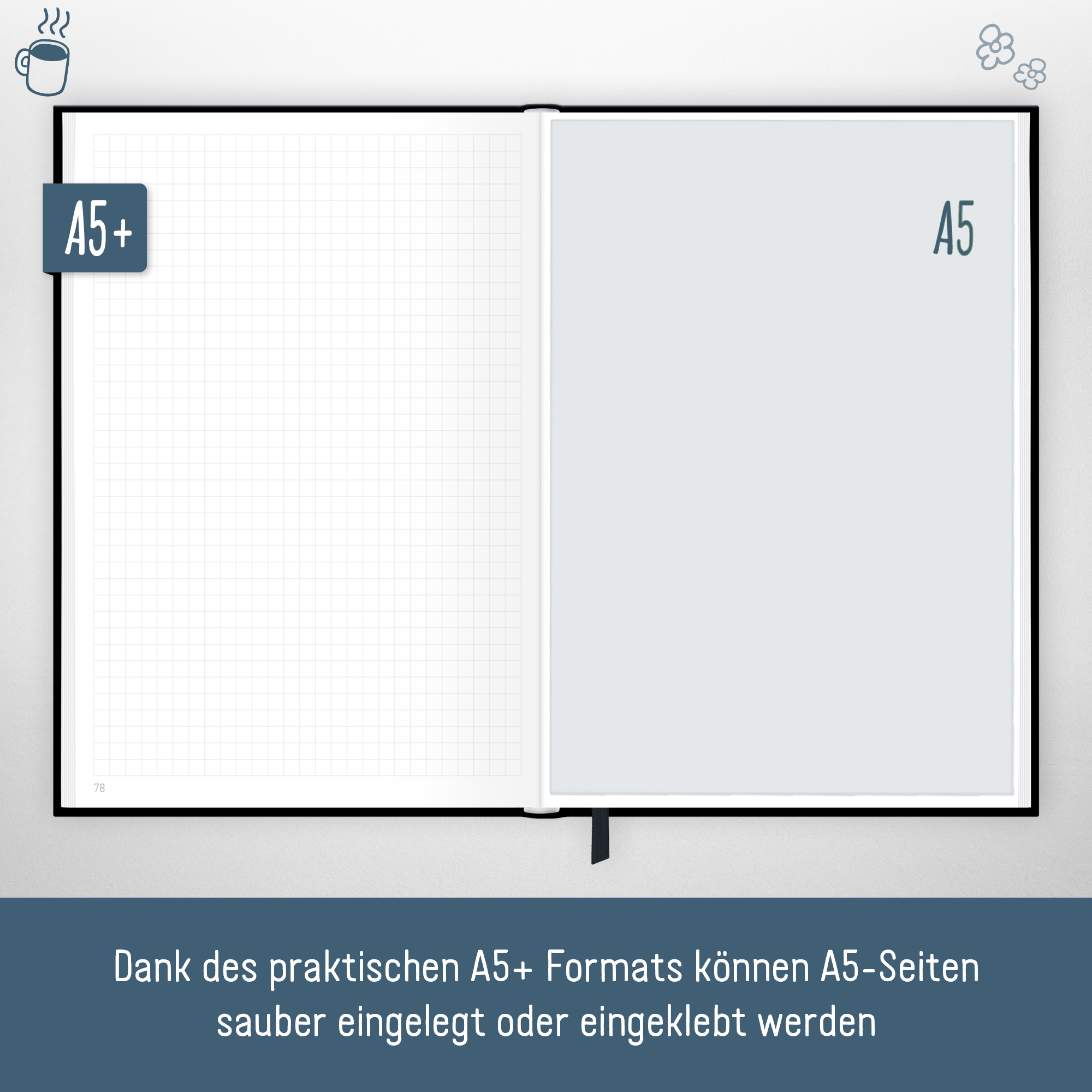 Artikelbild 5 des Artikels “Notizbuch Classic kariert A5+  [Black Edition] “