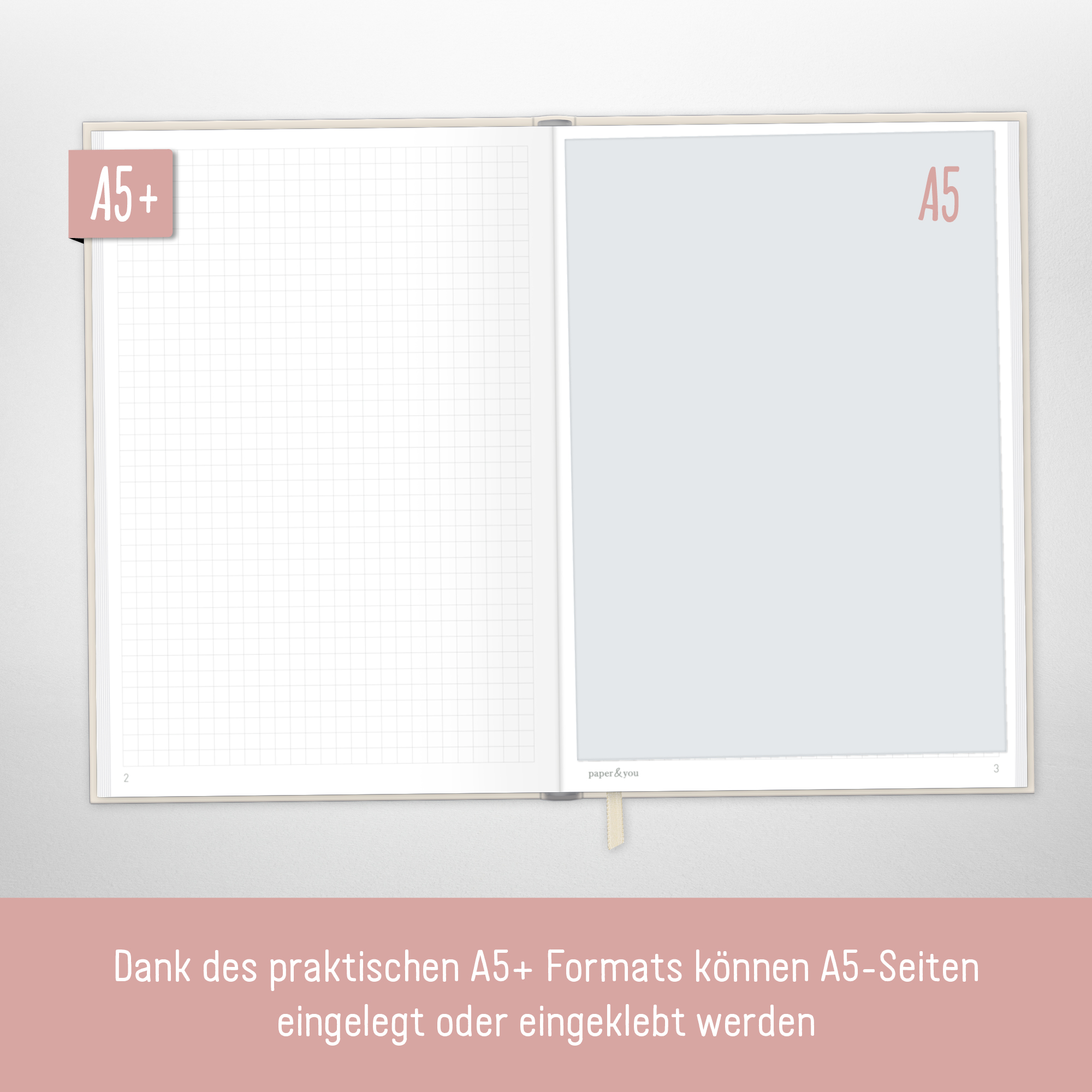 Artikelbild 5 des Artikels “paper&you Notizbuch Classic kariert A5+  [Dainty Flower] “