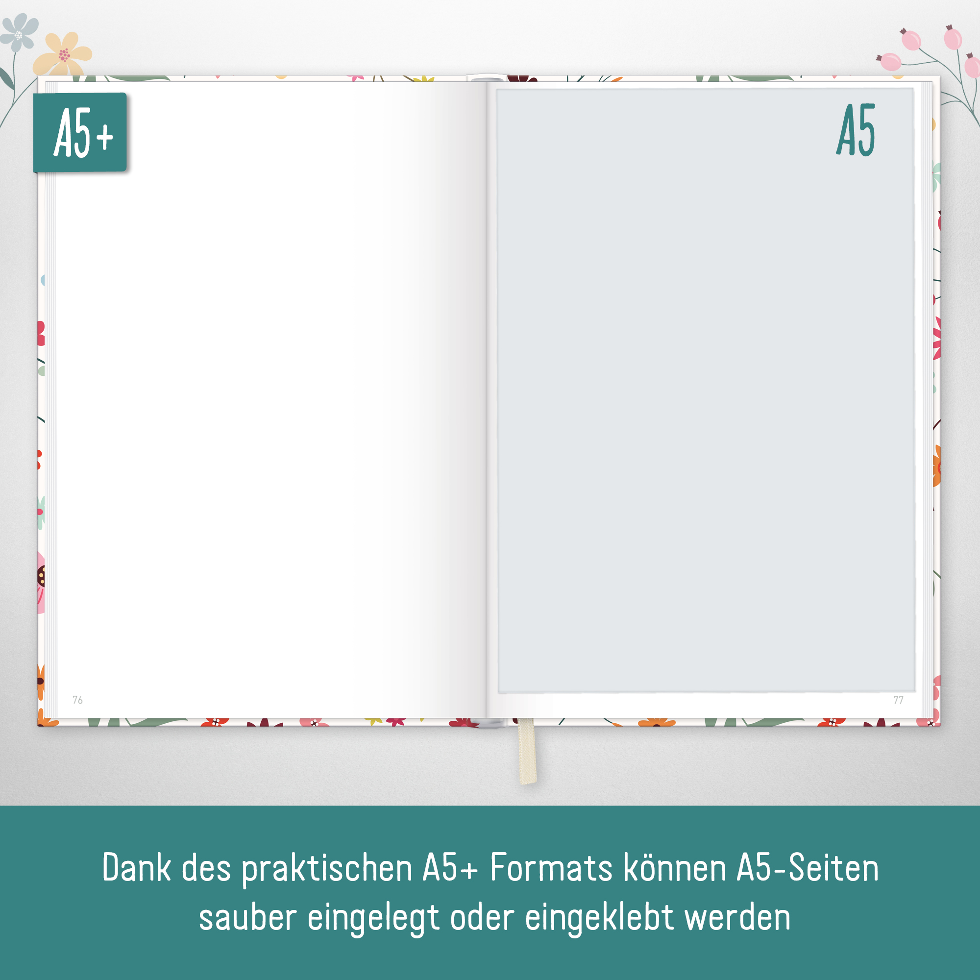 Artikelbild 5 des Artikels “Notizbuch Classic A5+ blanko [Wild Flower] “
