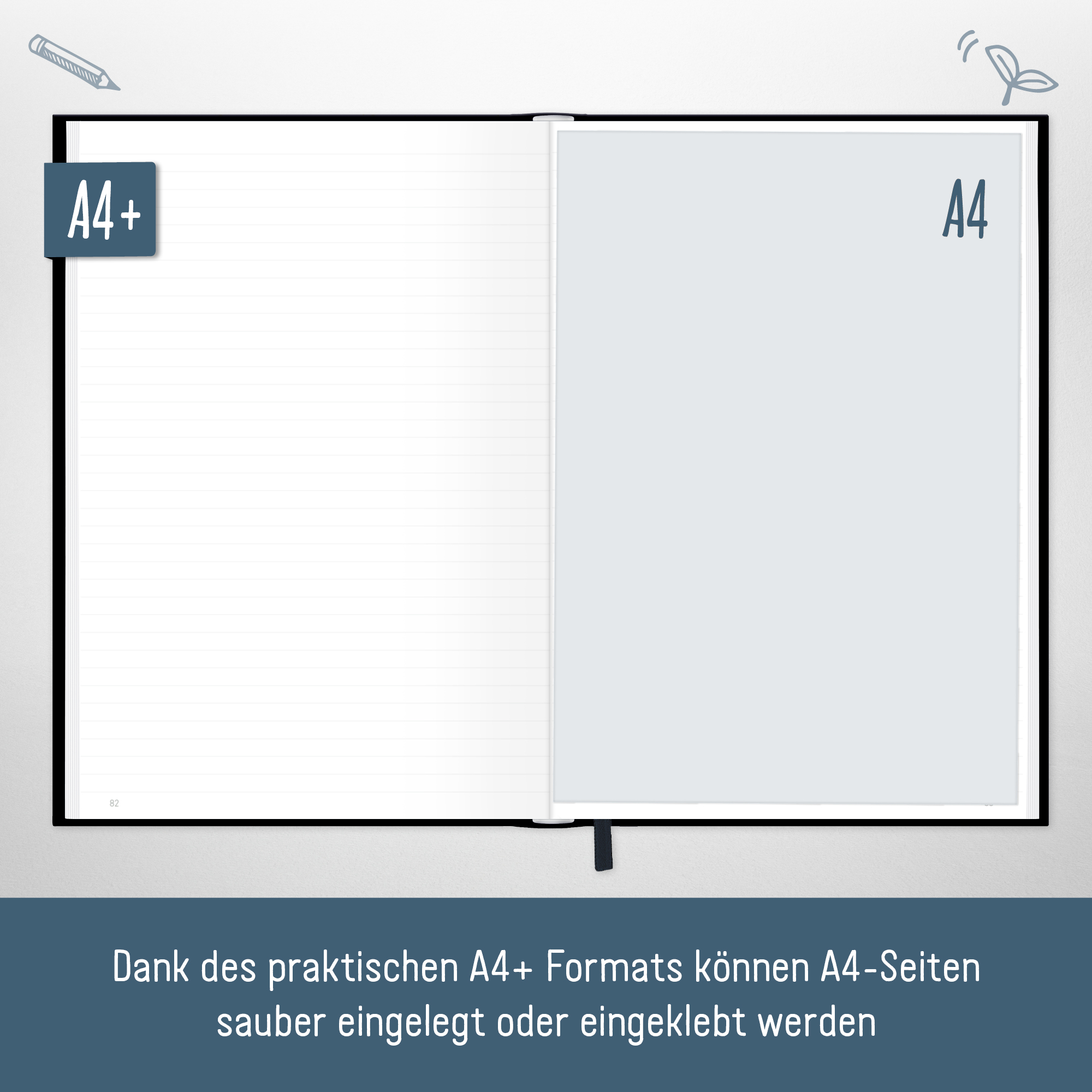 Artikelbild 5 des Artikels “paper&you Notizbuch A4+ liniert [Black Edition] “