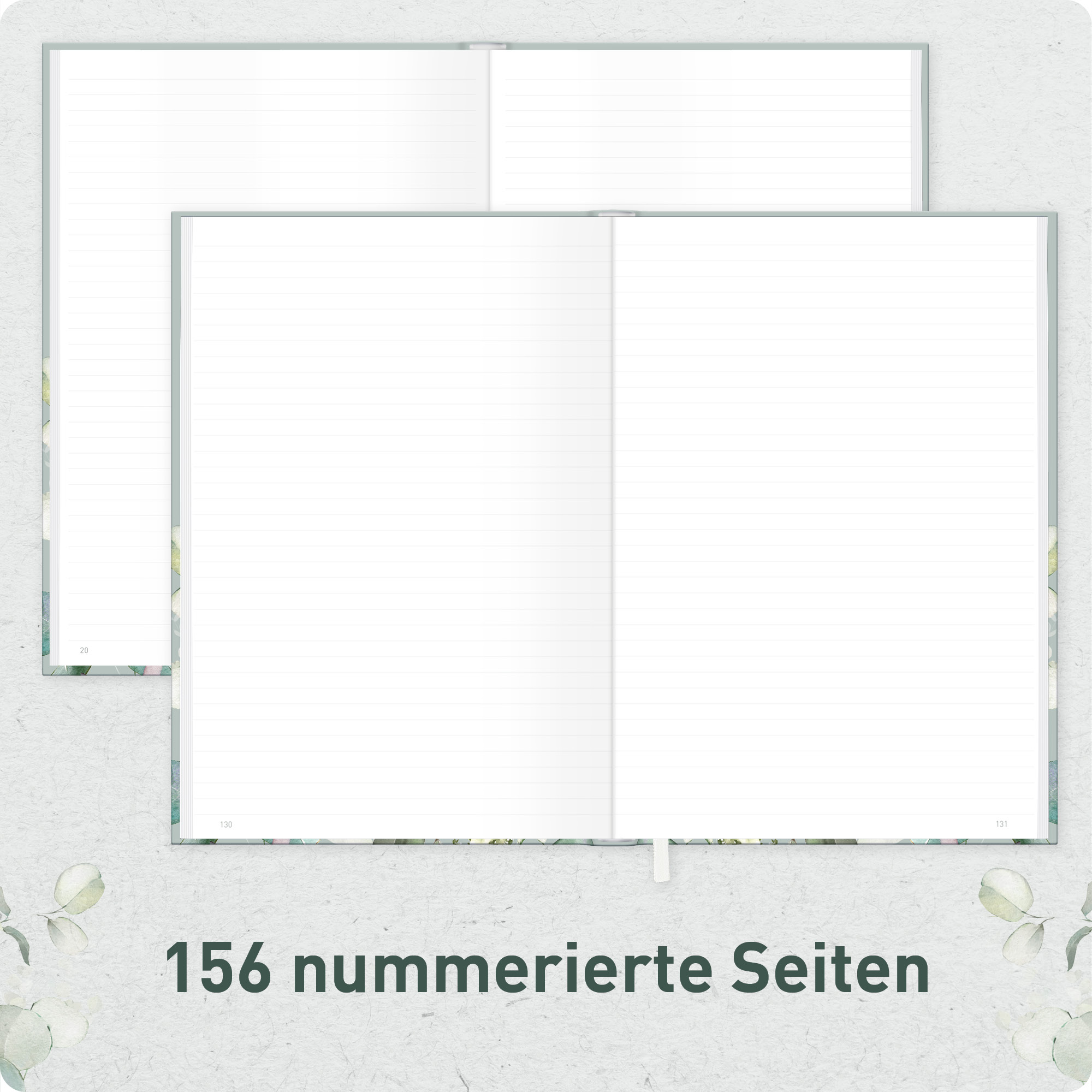 Artikelbild 5 des Artikels “paper&you Notizbuch A4+ liniert [Minty Leaves] “