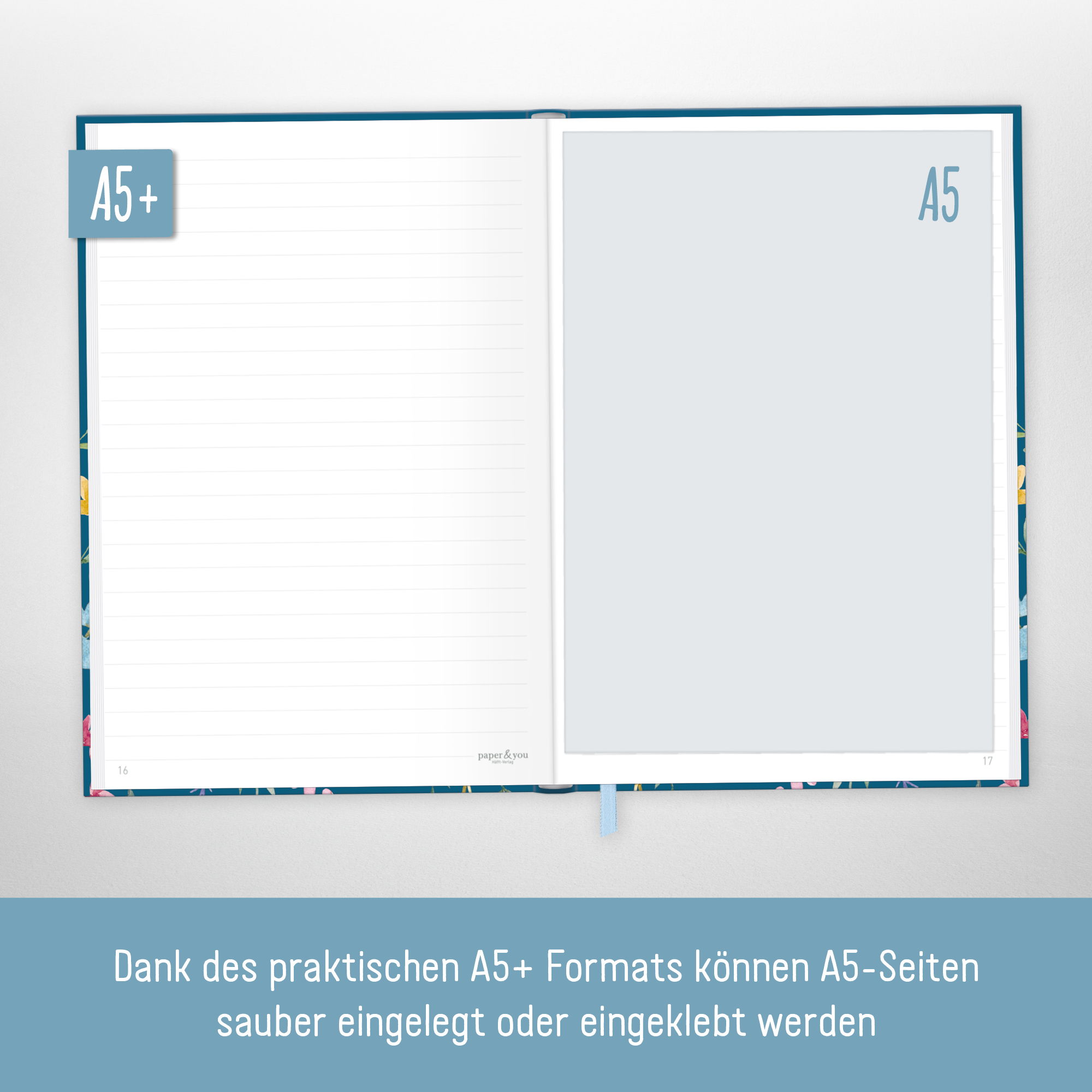 Artikelbild 5 des Artikels “paper&you Notizbuch Classic A5+ liniert [Happy Flower] “