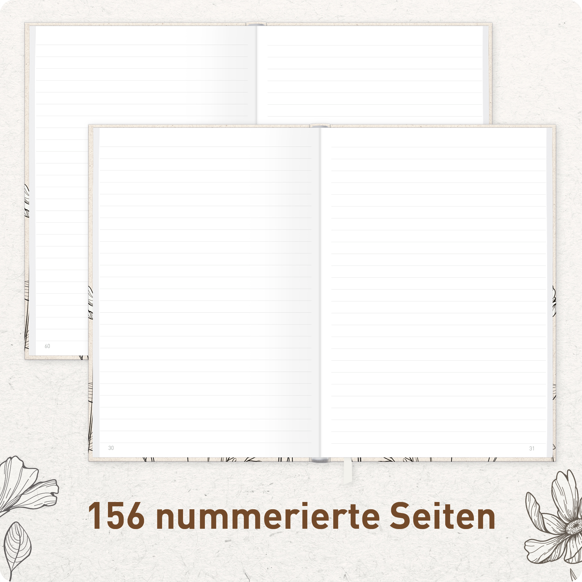 Artikelbild 5 des Artikels “paper&you Notizbuch Classic A5+ liniert [Ink Flower] “