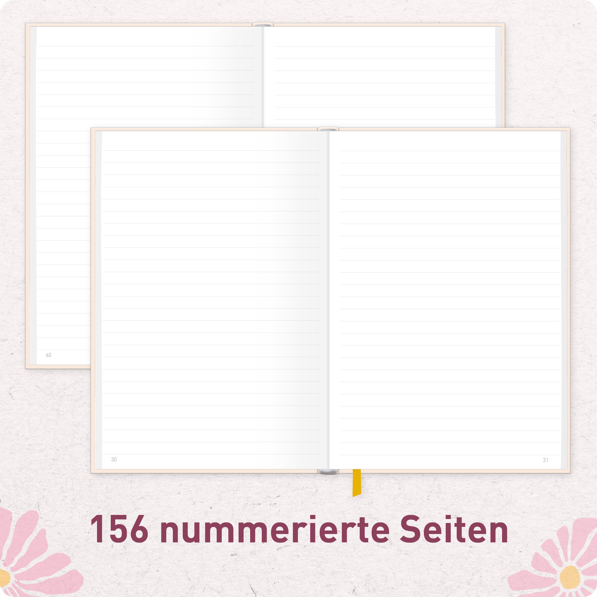 Artikelbild 5 des Artikels “paper&you Notizbuch Classic A5+ liniert [Pink Flowers] “