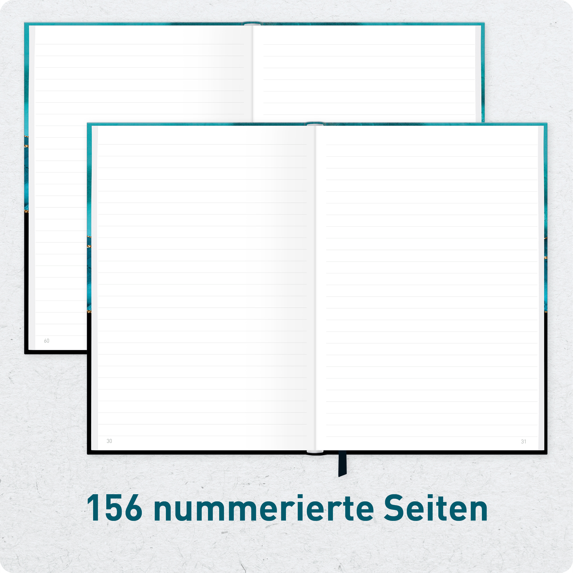 Artikelbild 5 des Artikels “paper&you Notizbuch Classic A5+ liniert [Shiny Teal] “