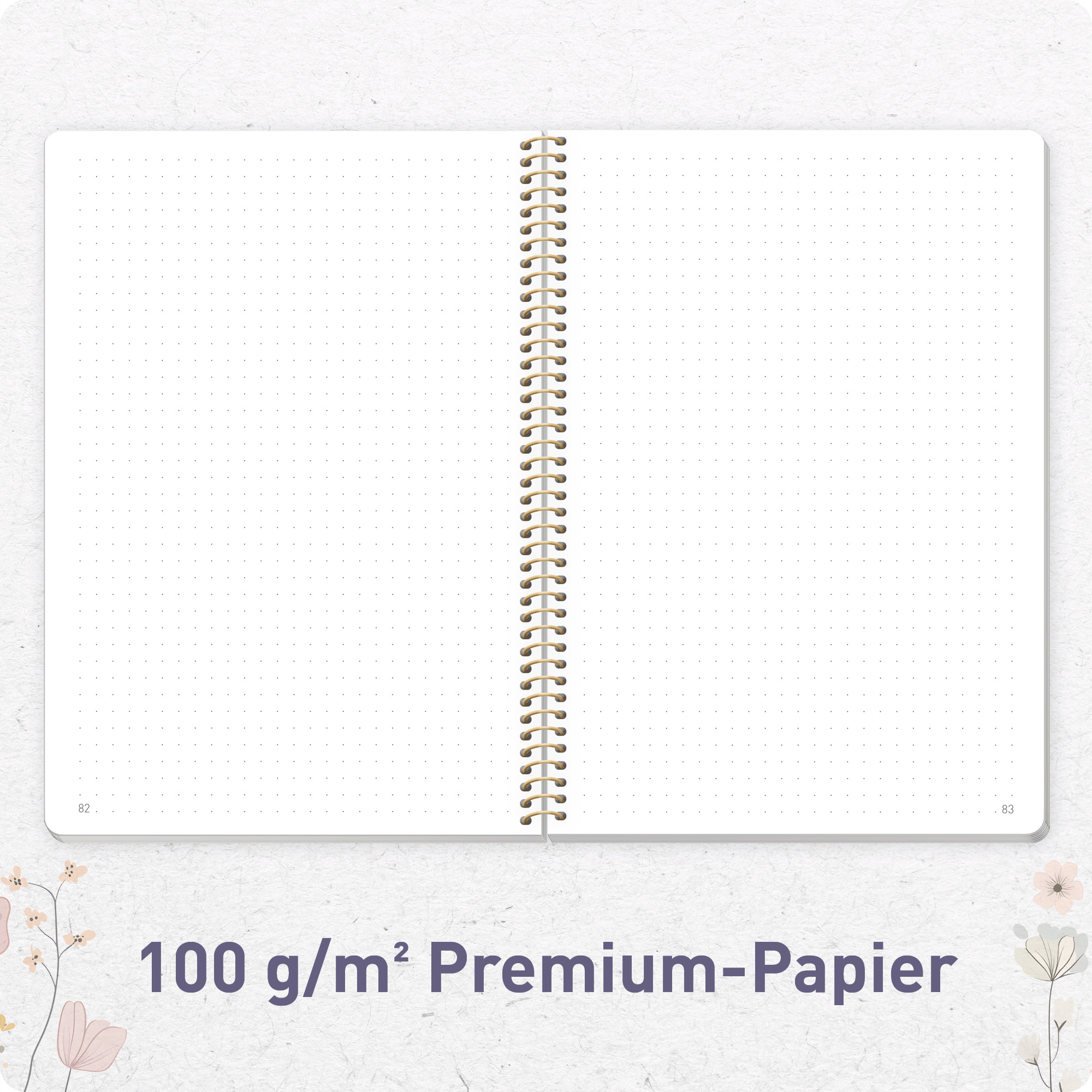 Artikelbild 5 des Artikels “Bullet Journal dotted A5 mit Spiralbindung [Flower Joy] “