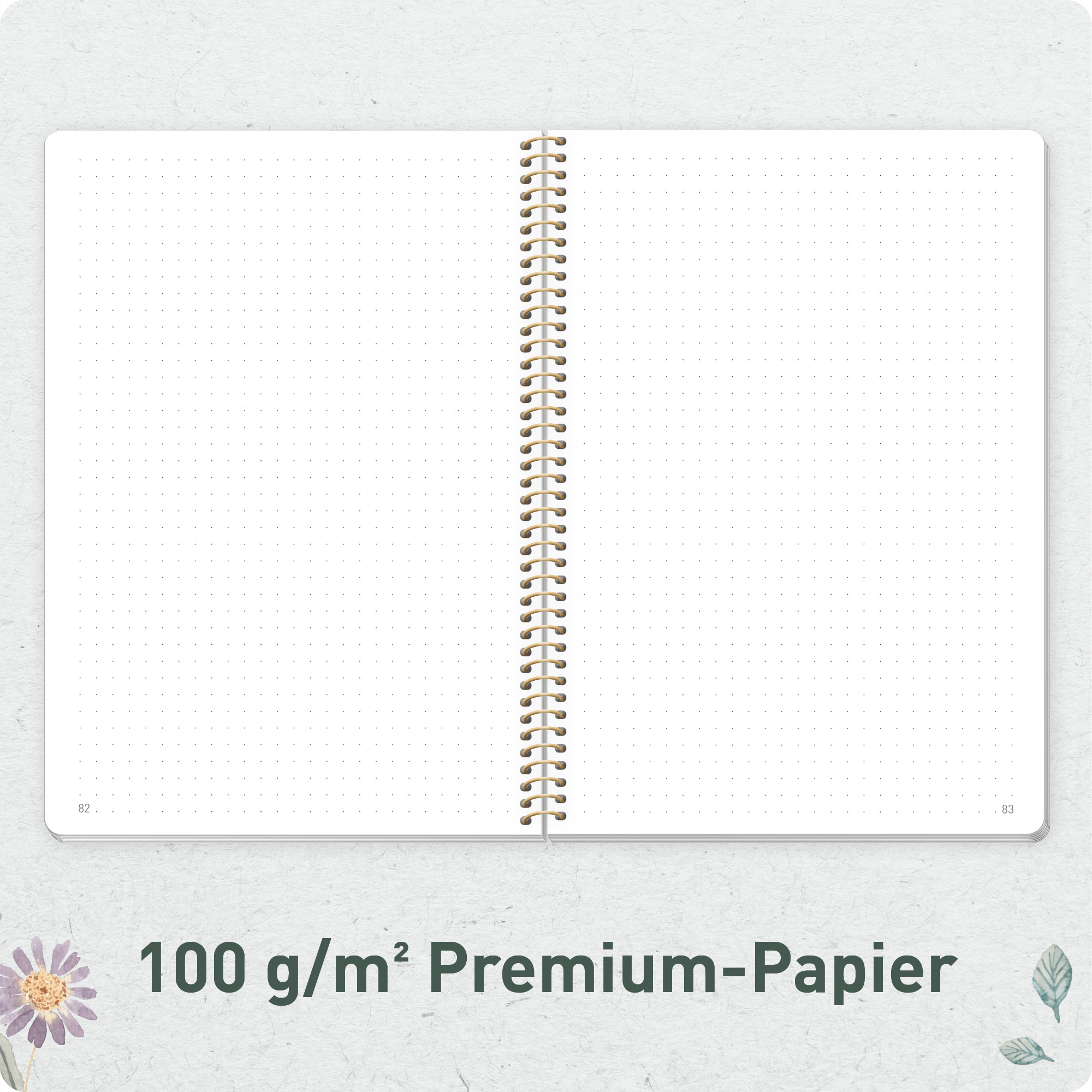 Artikelbild 5 des Artikels “Bullet Journal dotted A5 mit Spiralbindung [Flying Flowers] “