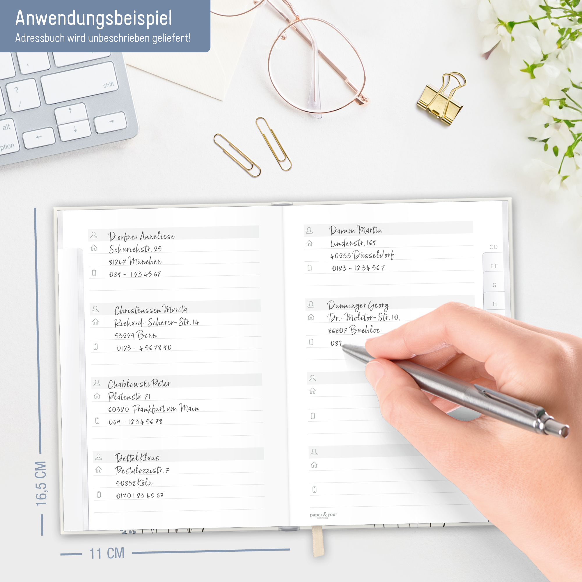 Artikelbild 5 des Artikels “paper&you Adressbuch A6 [Flower Joy] “