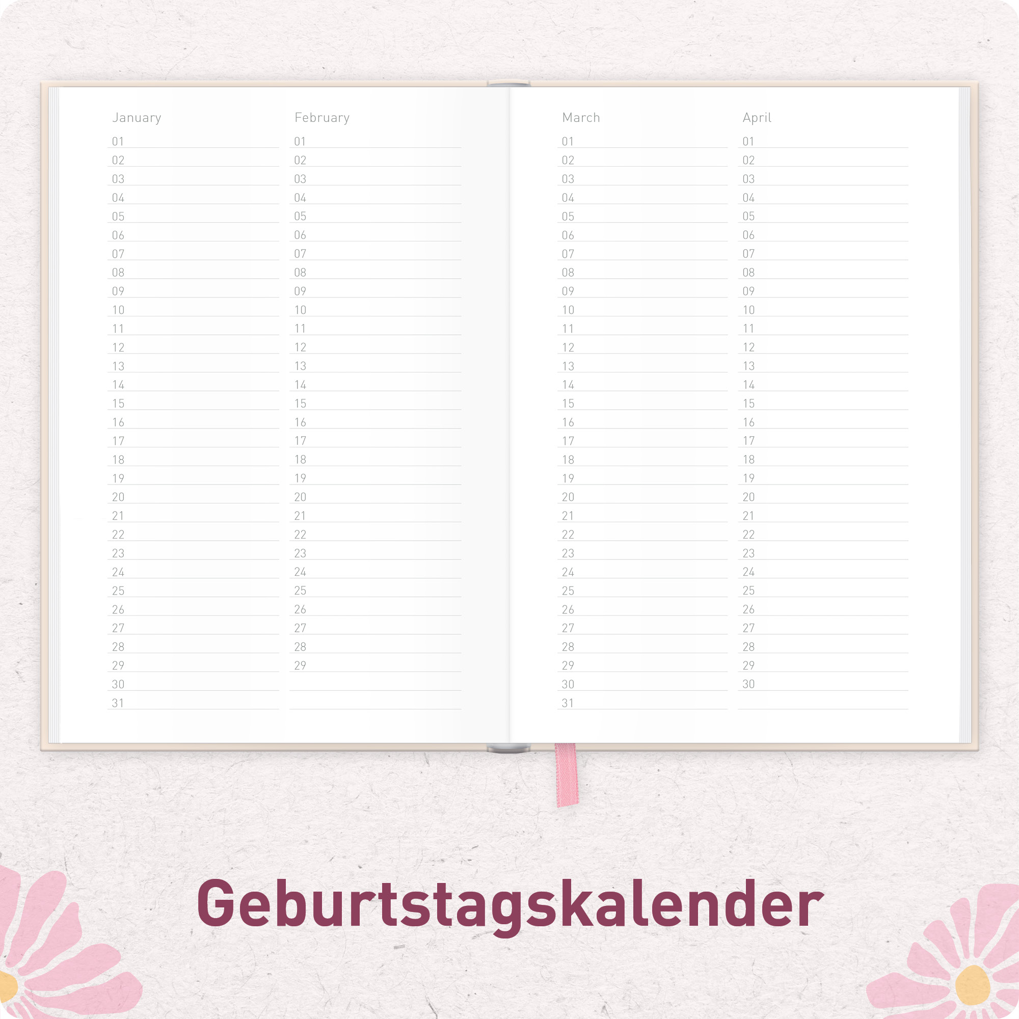 Artikelbild 5 des Artikels “paper&you Adressbuch A6 [Pink Flowers] “