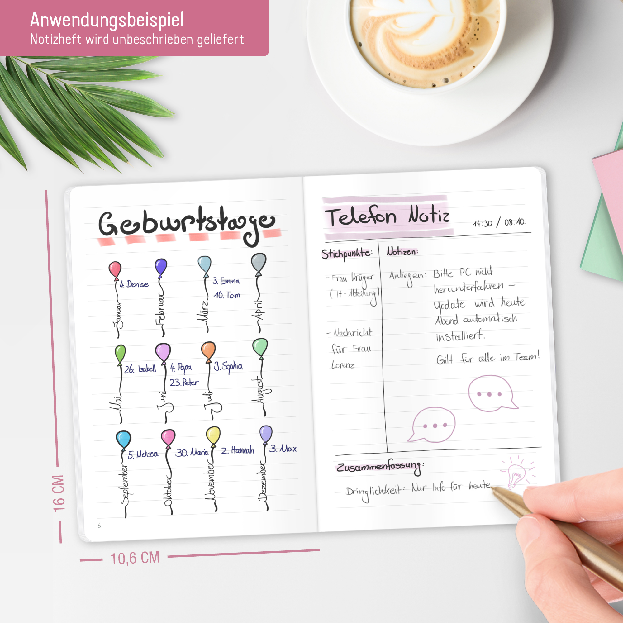 Artikelbild 5 des Artikels “Notizheft A6+ liniert [Pink Flowers] “