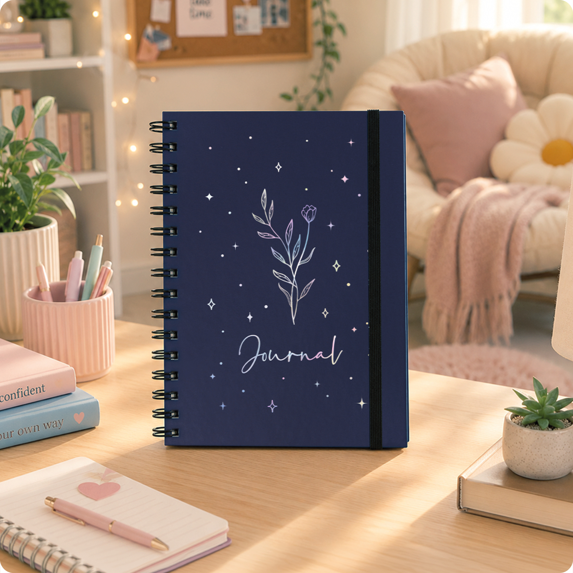 Artikelbild 6 des Artikels “Journal Fancy dotted A5 mit Spiralbindung [Night Flower] “