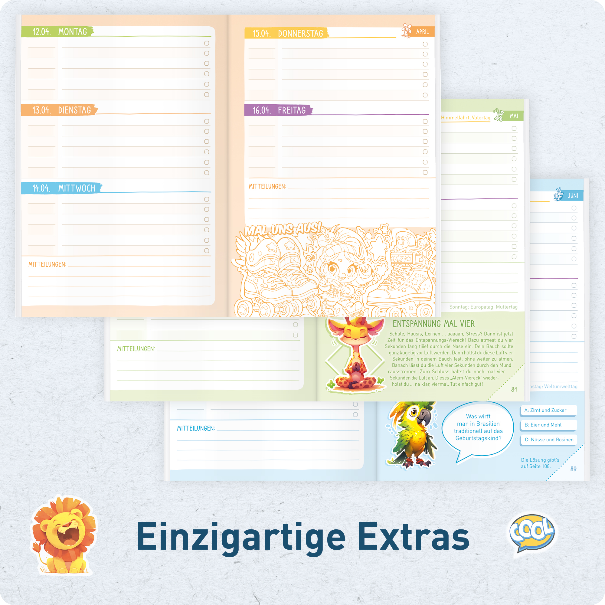 Artikelbild 6 des Artikels “Hausaufgabenheft Grundschule 2026/2027 A5 mit Datum [Lama] “