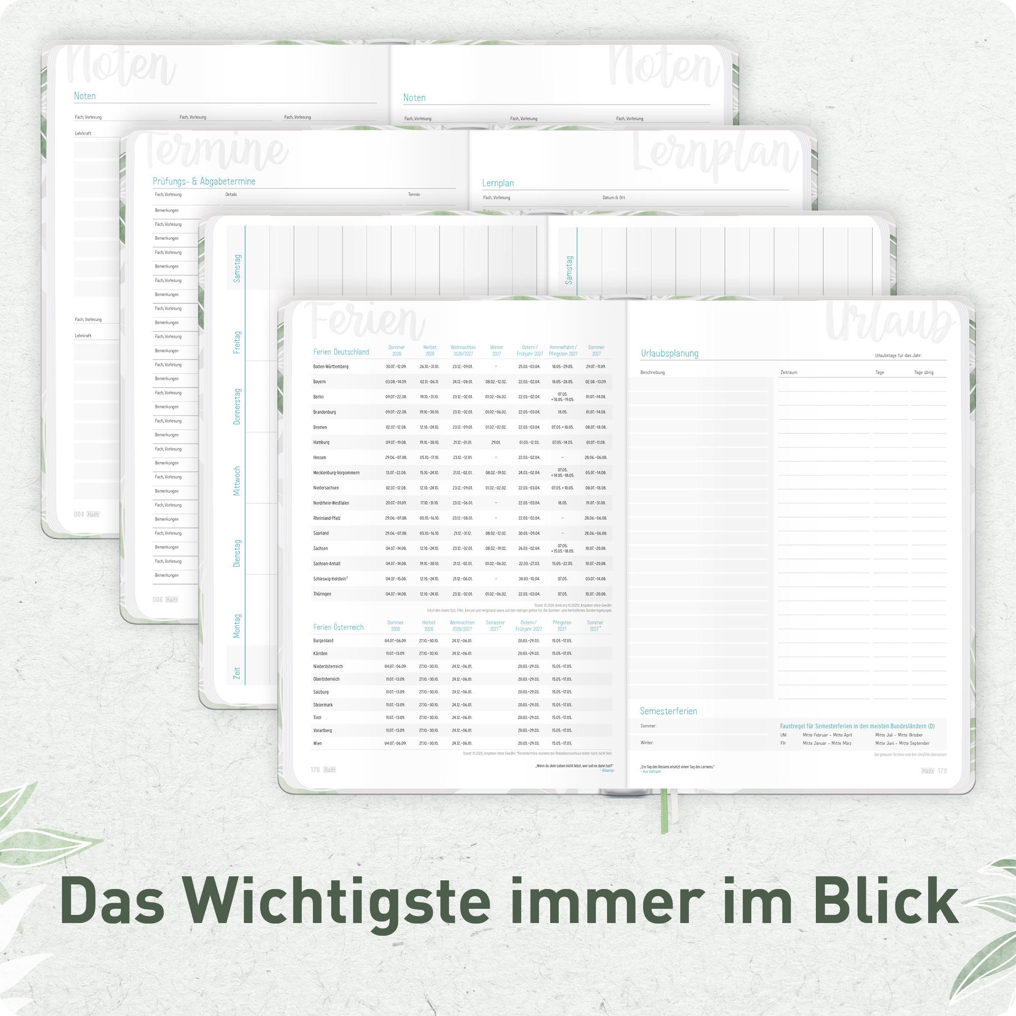 Artikelbild 6 des Artikels “Häfft-Timer A5 2026/2027 [Pure Leaves] “
