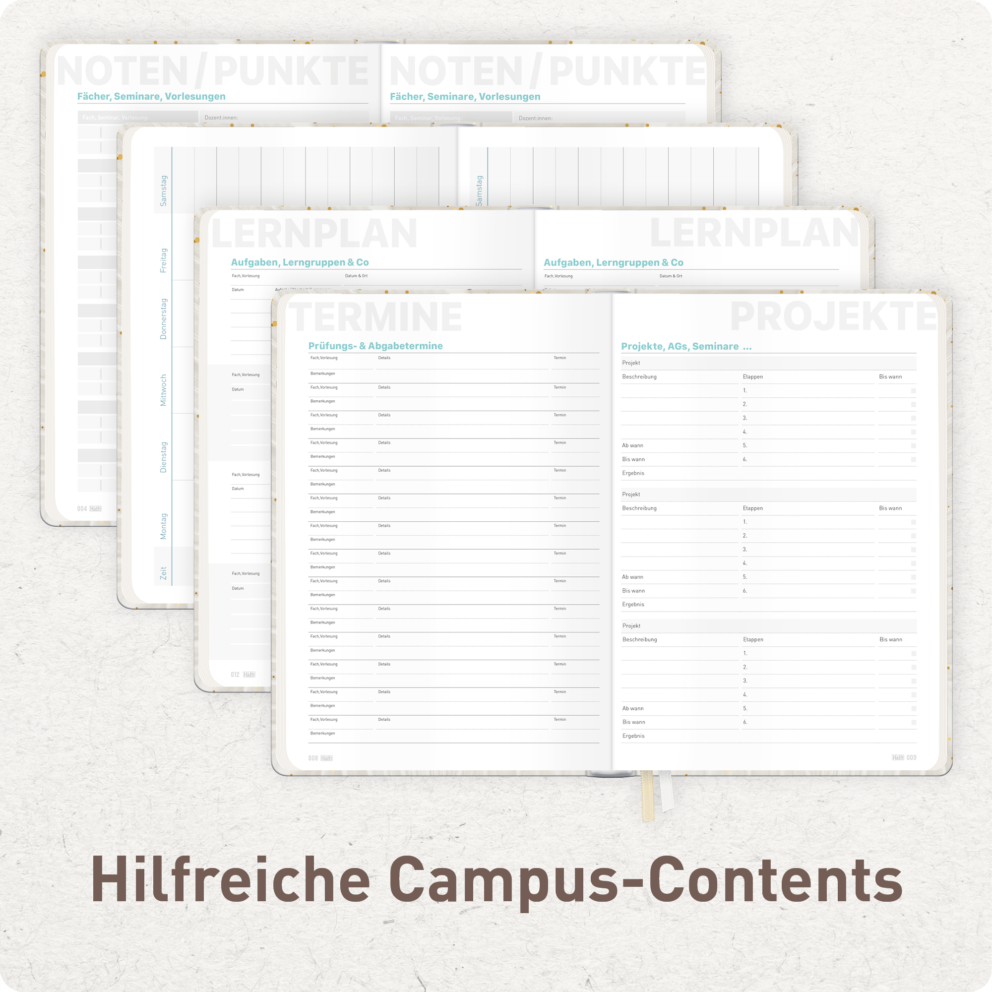 Artikelbild 6 des Artikels “Häfft-Timer Campus A5 2026/2027 [Sparkling Leaf] “