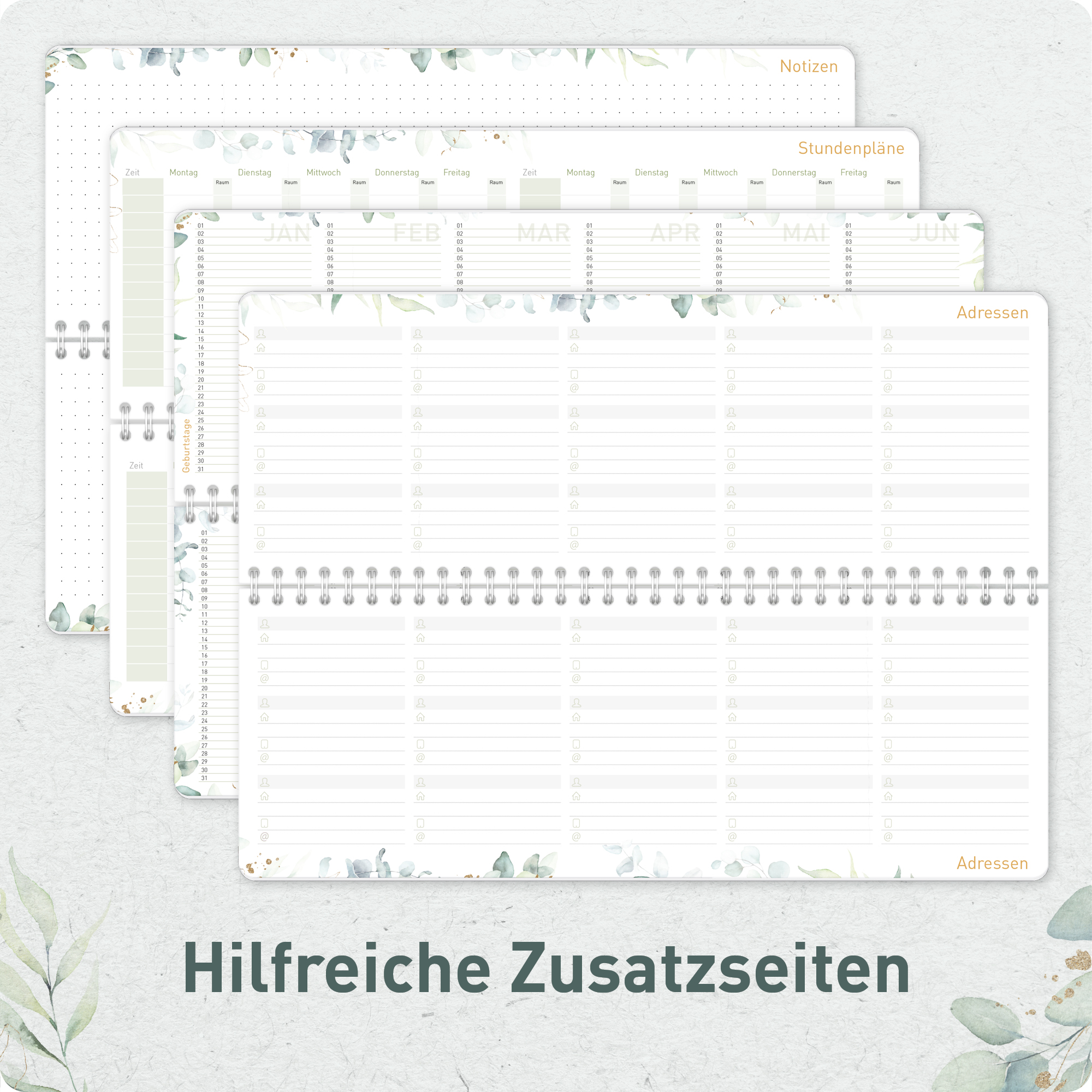 Artikelbild 6 des Artikels “Wochen-Tischkalender Schuljahr 26/27 mit Aufsteller [Blattgold] “