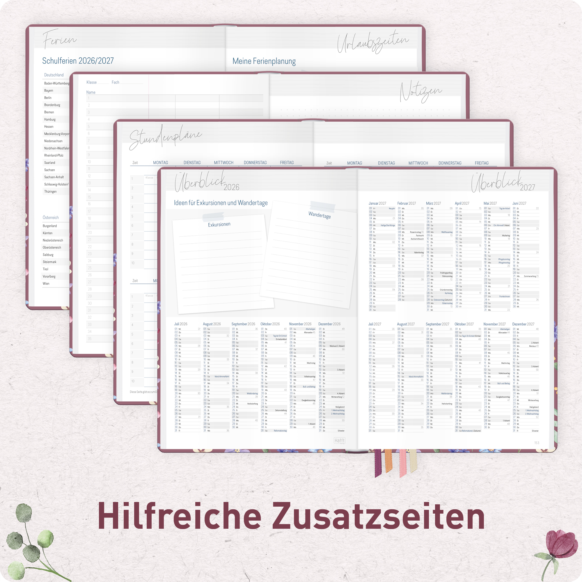 Artikelbild 6 des Artikels “Lehrer-Planer A5+ 26/27 [Berry Blossoms] “