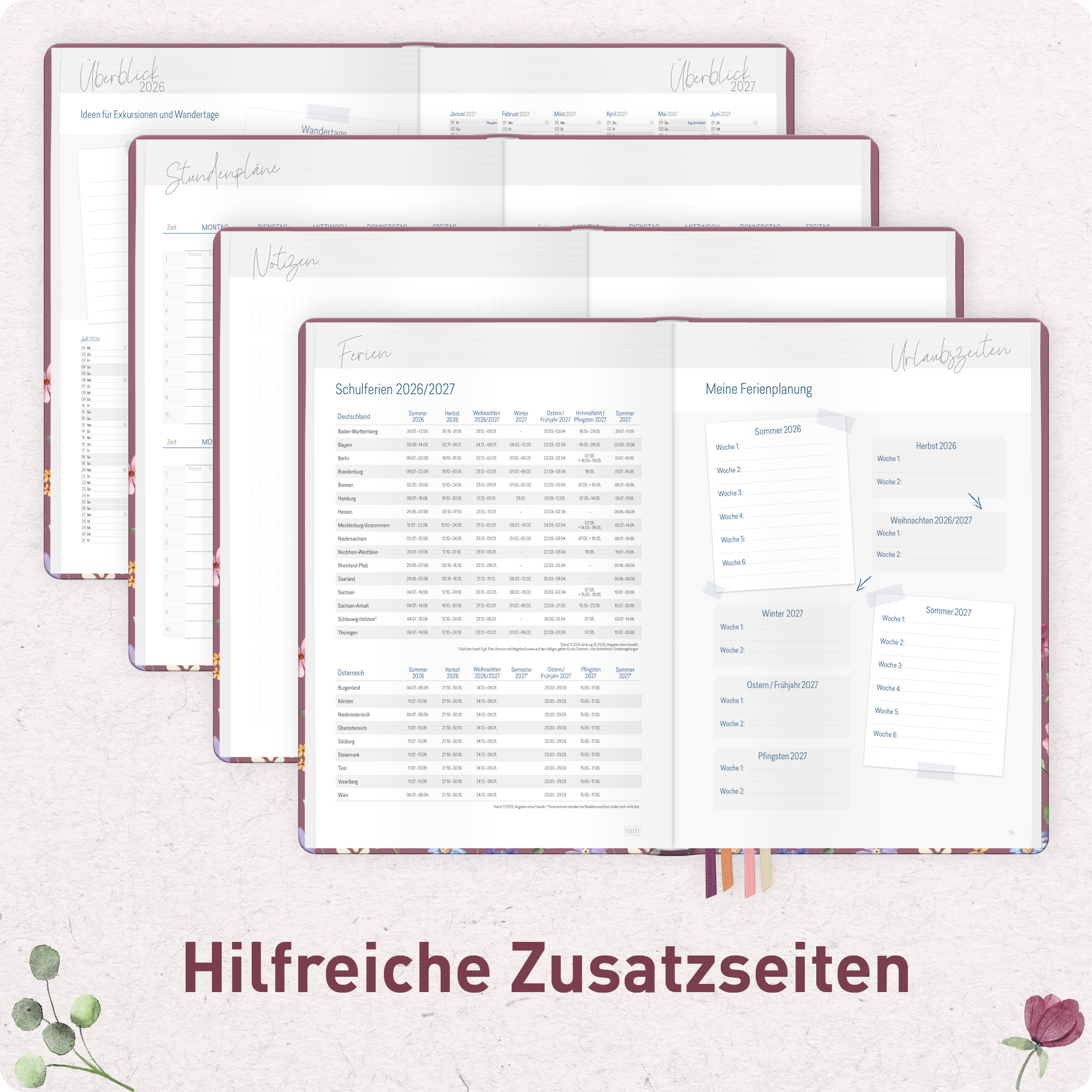 Artikelbild 6 des Artikels “Lehrer-Planer Maxi A4+ 26/27 [Berry Blossoms] “