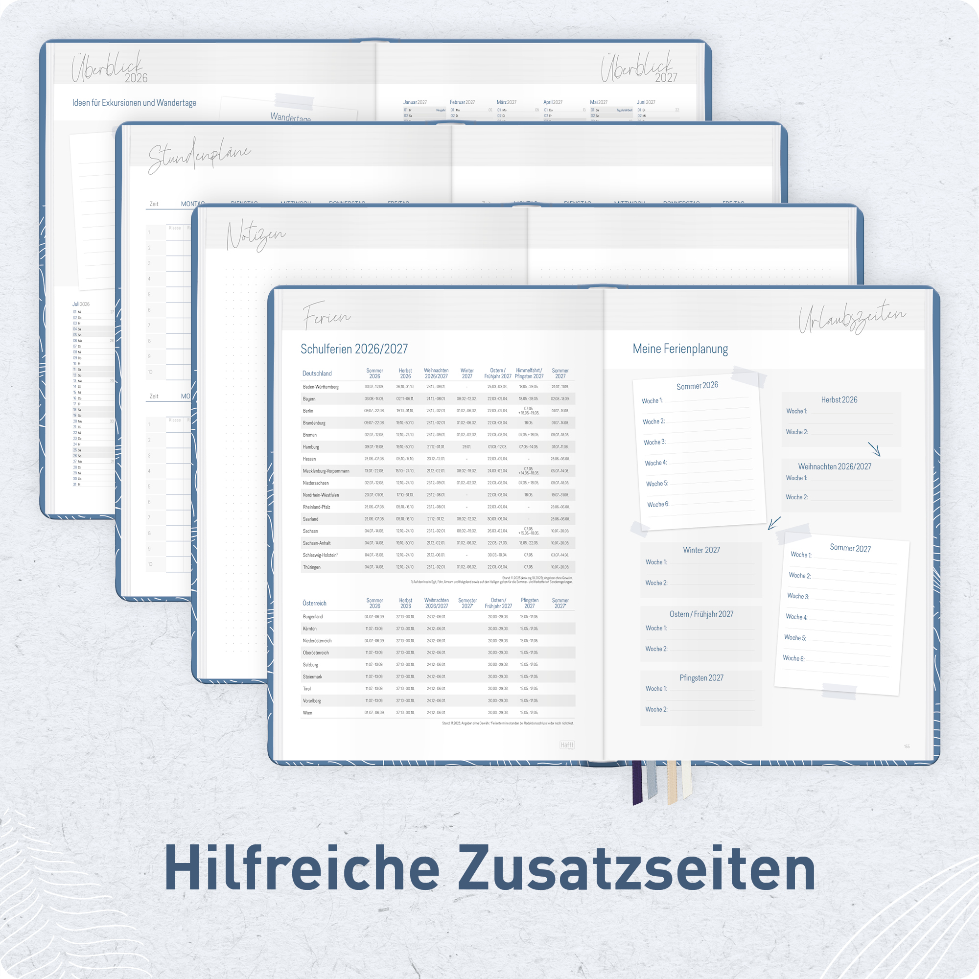 Artikelbild 6 des Artikels “Lehrer-Planer Maxi A4+ 26/27 [Fine Leaves Blue] “