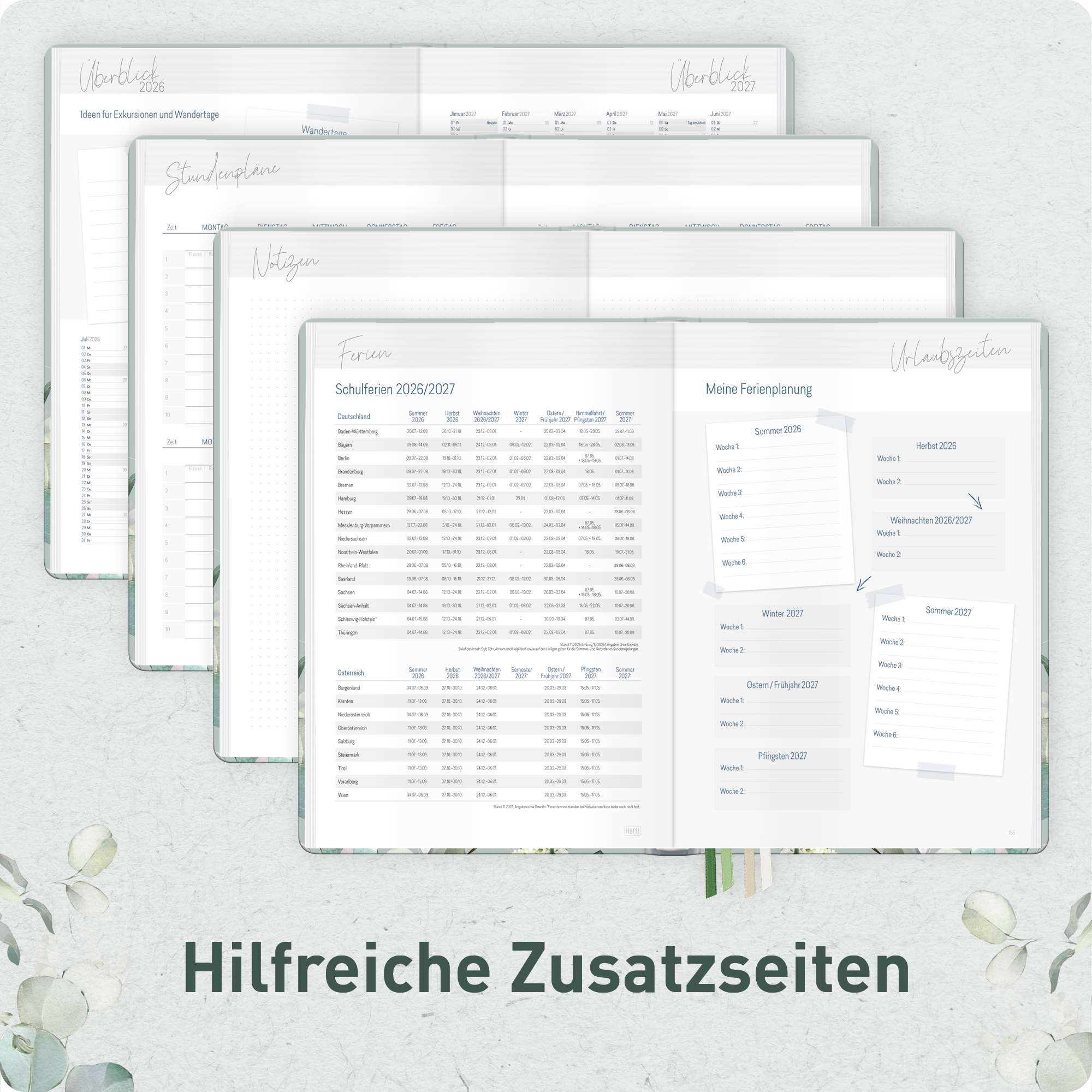 Artikelbild 6 des Artikels “Lehrer-Planer Maxi A4+ 26/27 [Minty Leaves] “