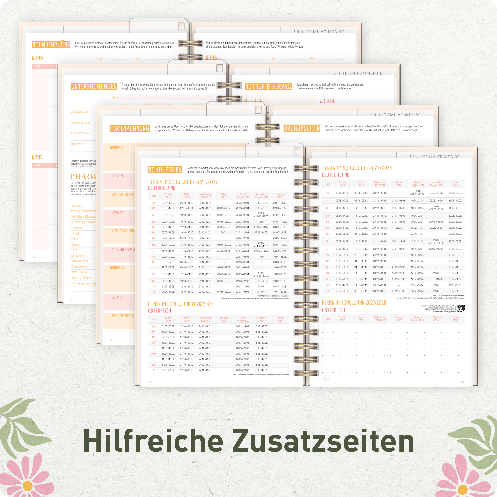 Artikelbild 6 des Artikels “Family-Timer A5 2026 2027 [Flower Power Pink] “