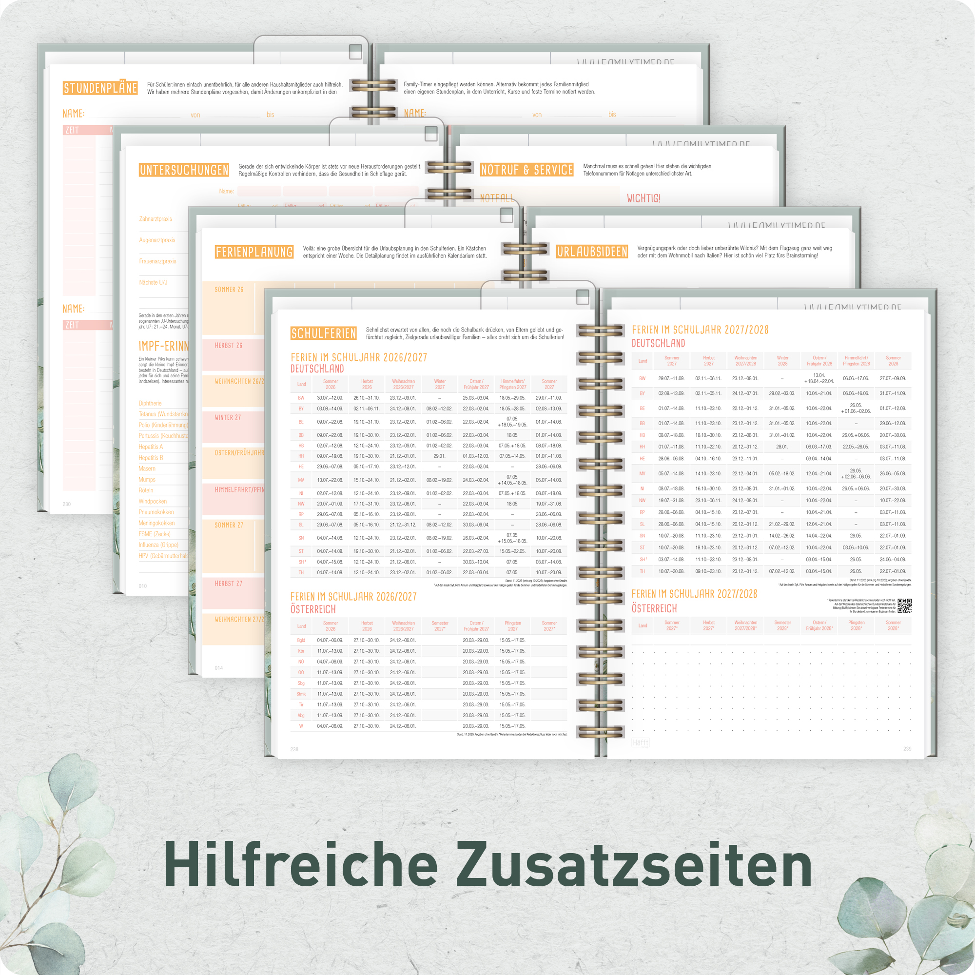 Artikelbild 6 des Artikels “Family-Timer A5 2026 2027 [Minty Leaves] “